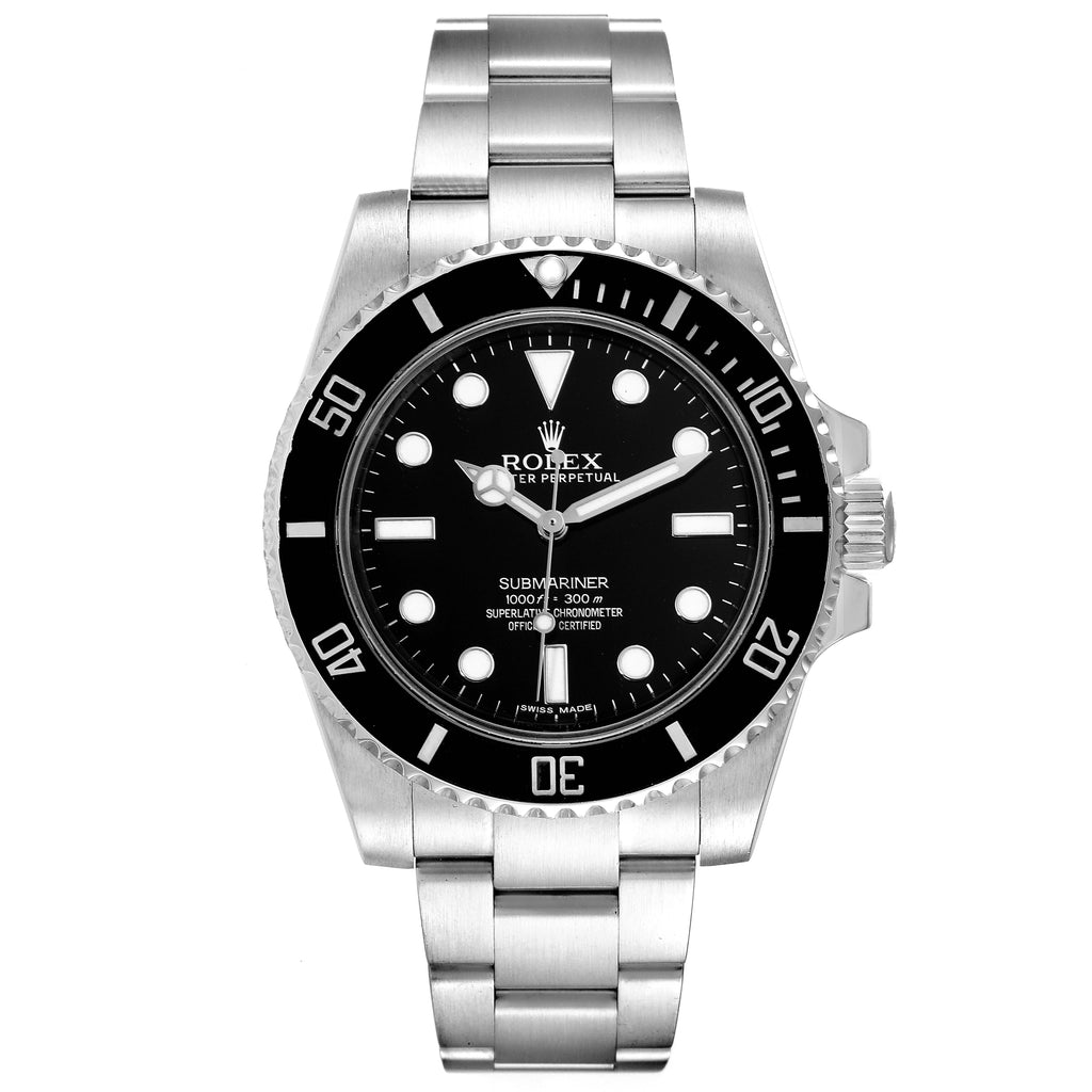 Rolex Submariner 40mm Black Dial Ceramic Bezel Steel Watch 114060