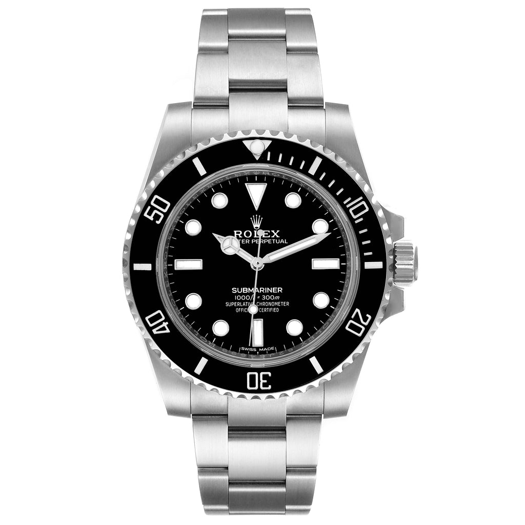 Rolex Submariner 40mm Black Dial Ceramic Bezel Steel Watch 114060 Box Tag