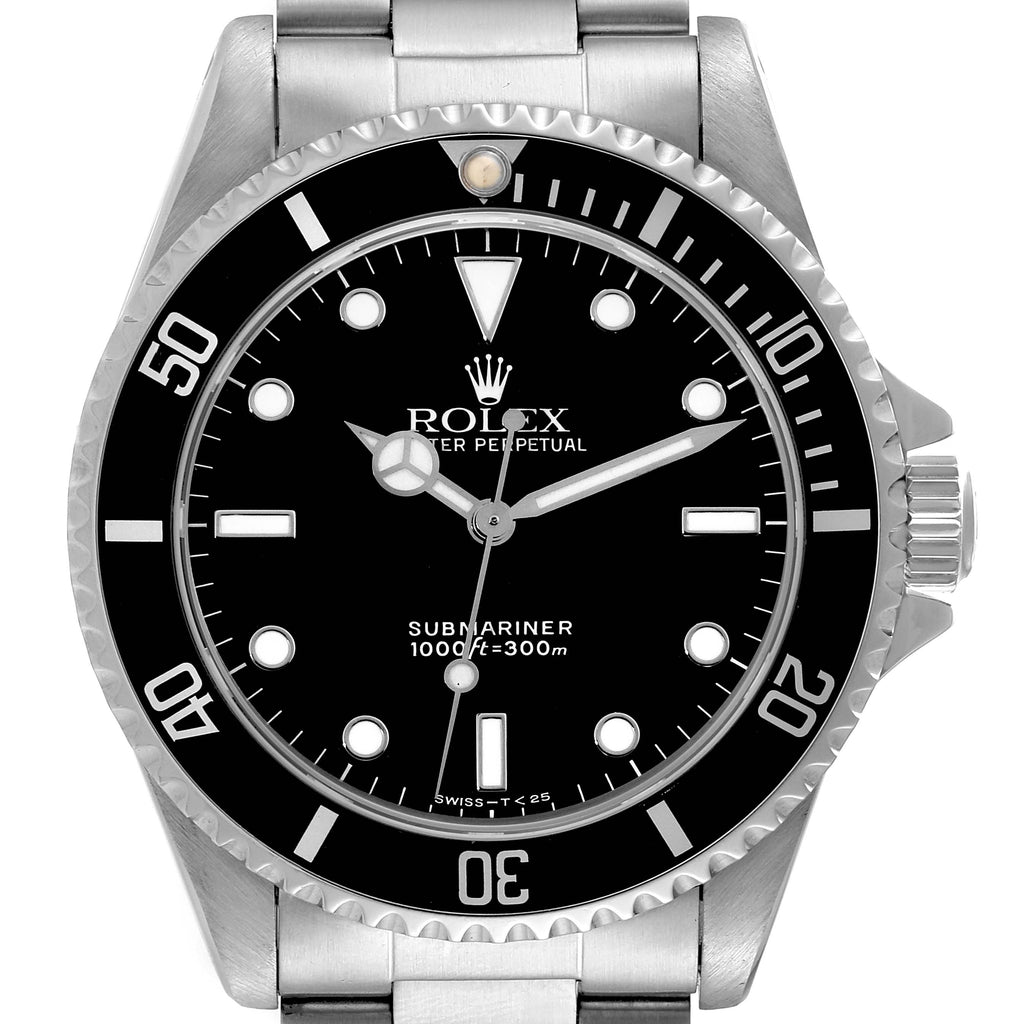 Rolex Submariner 40mm No Date 2 Liner Steel Mens Watch 14060