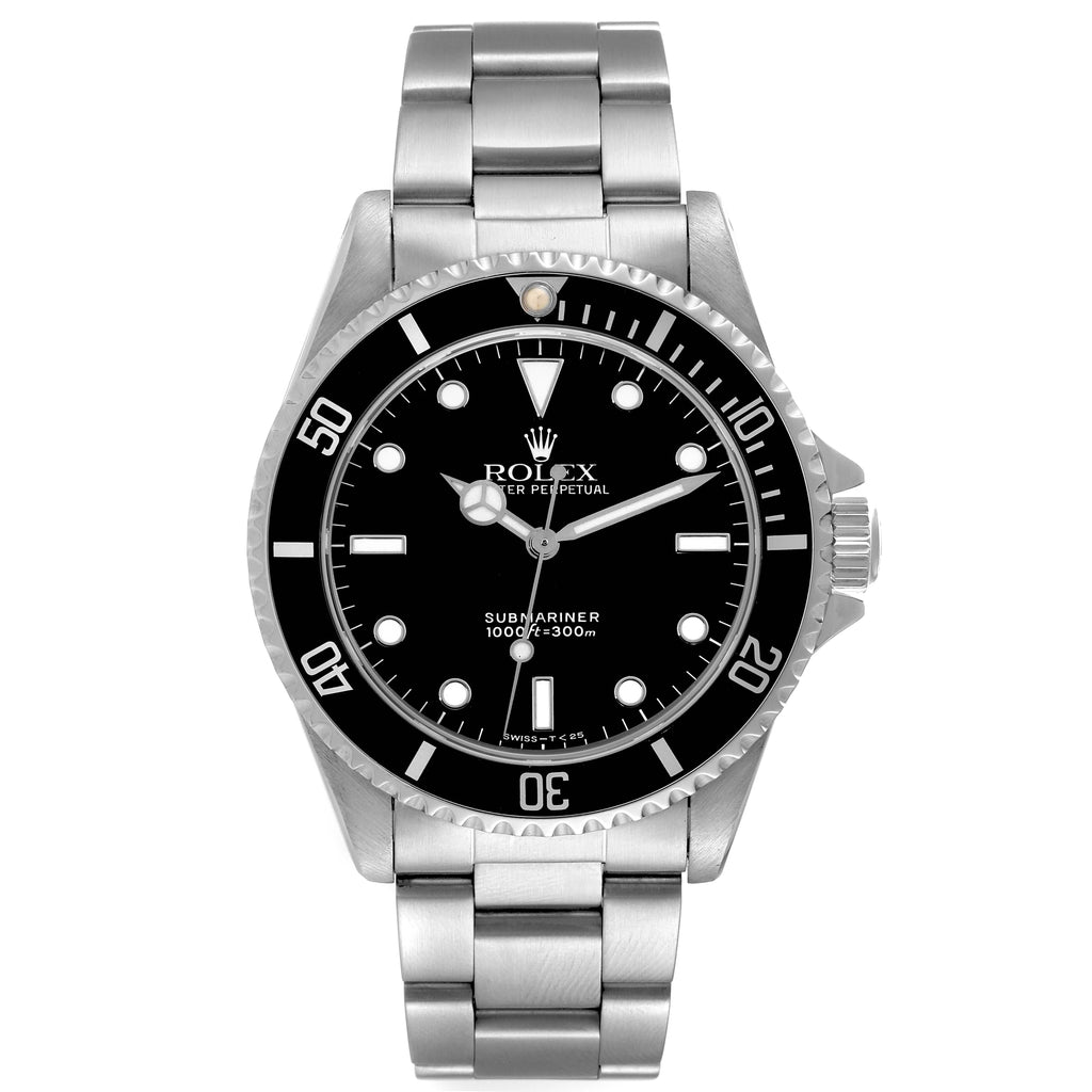 Rolex Submariner 40mm No Date 2 Liner Steel Mens Watch 14060