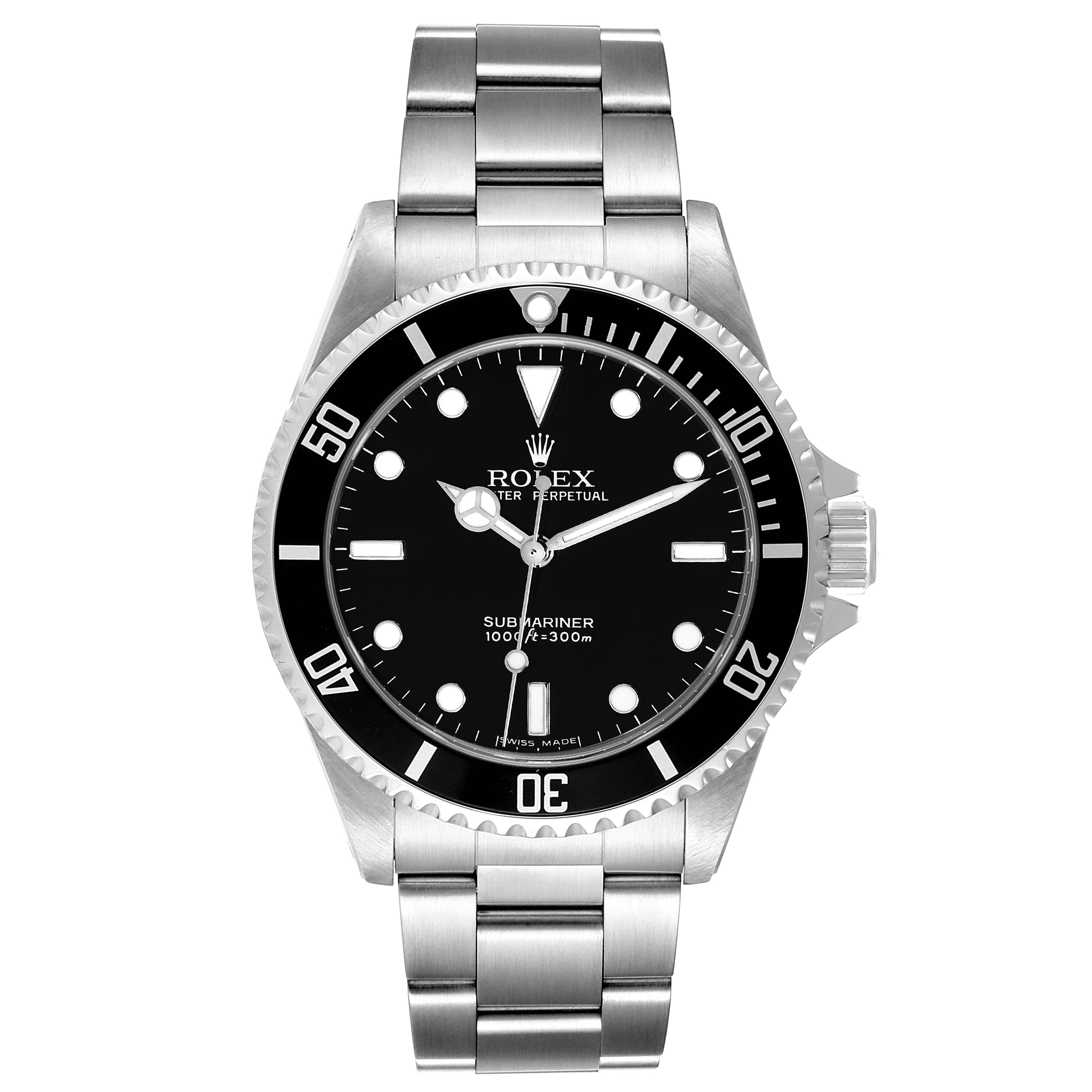 Rolex Submariner 40mm Non-Date 2 Liner Steel Mens Watch 14060