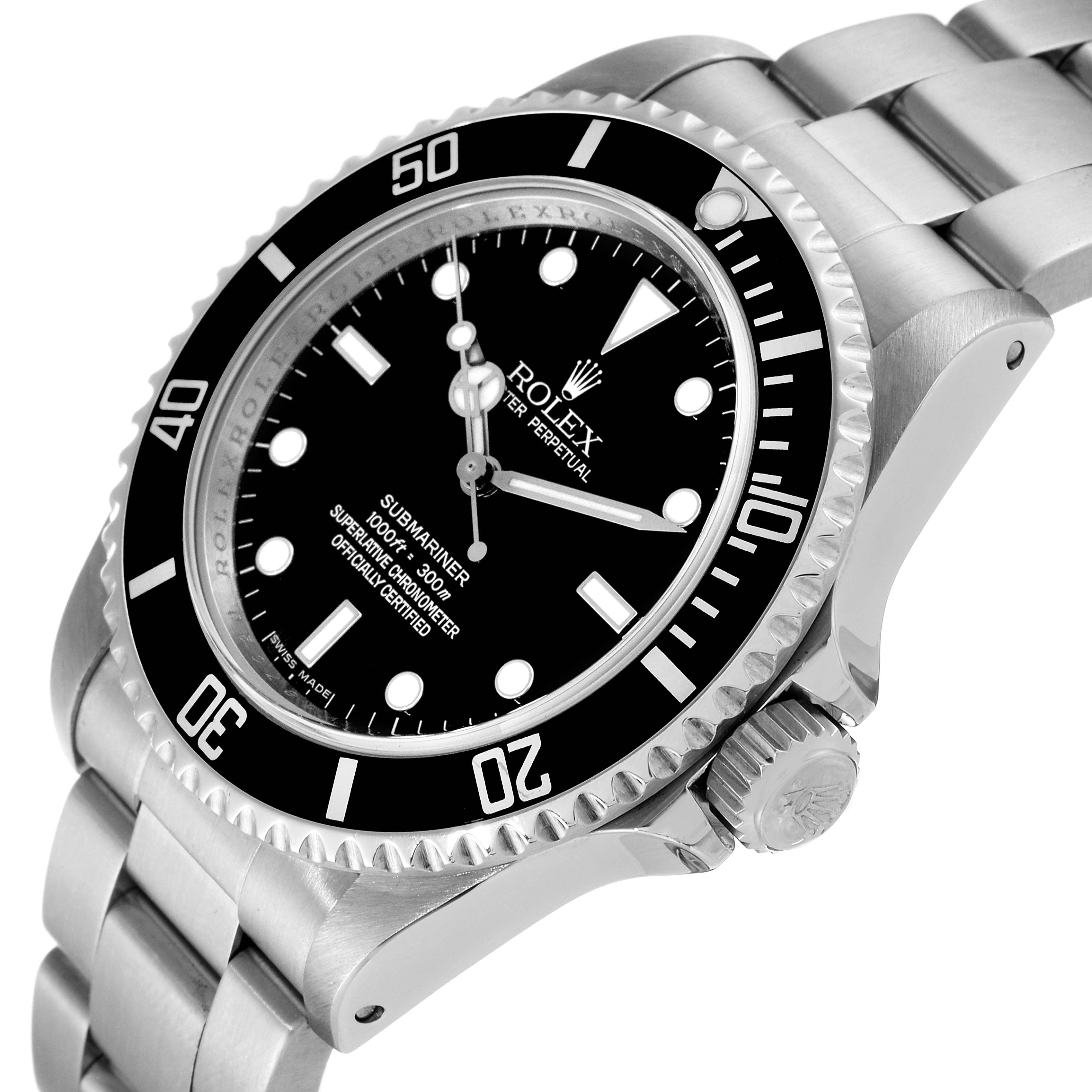 Rolex Submariner 40mm No Date 4 Liner Steel Mens Watch 14060