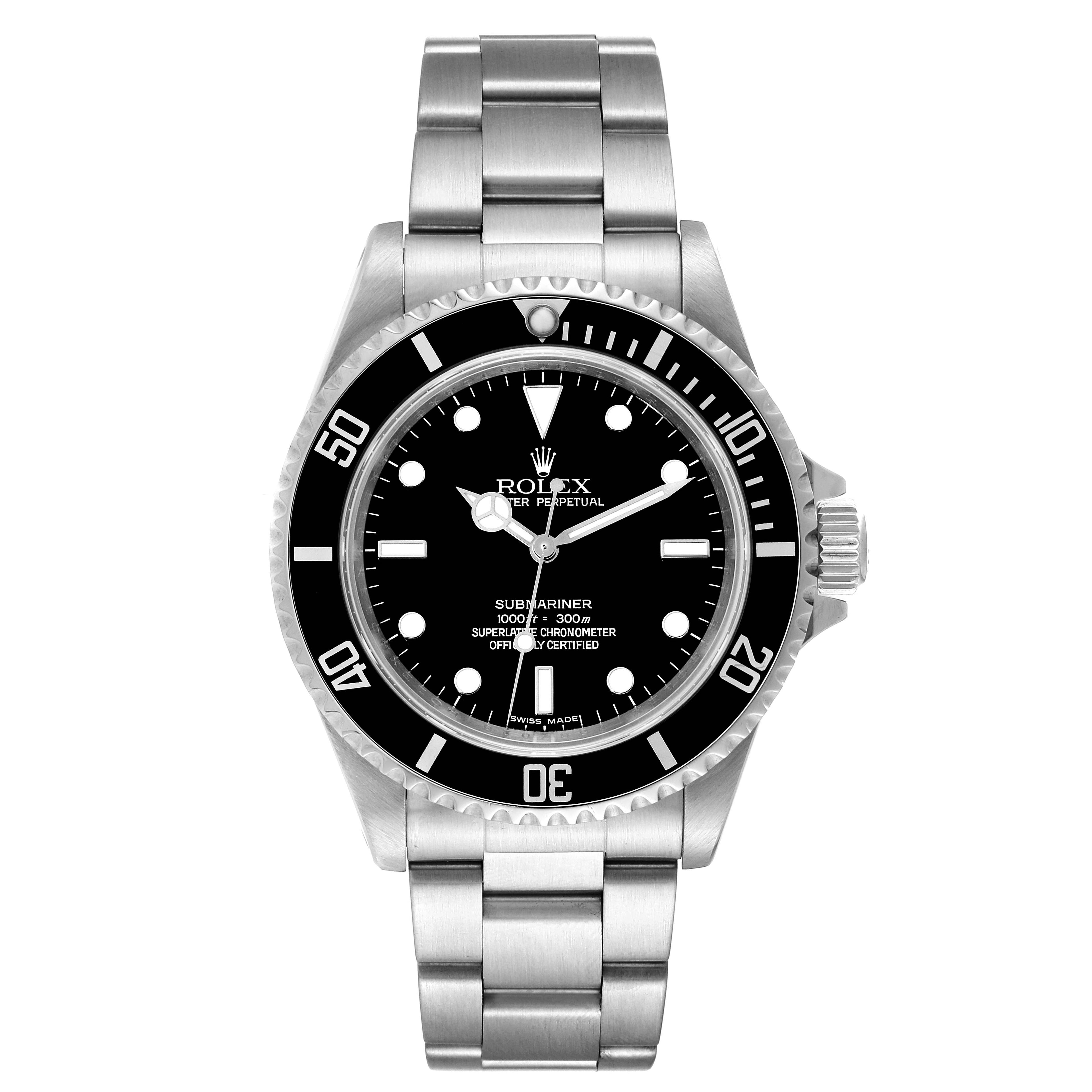 Rolex Submariner 40mm No Date 4 Liner Steel Mens Watch 14060