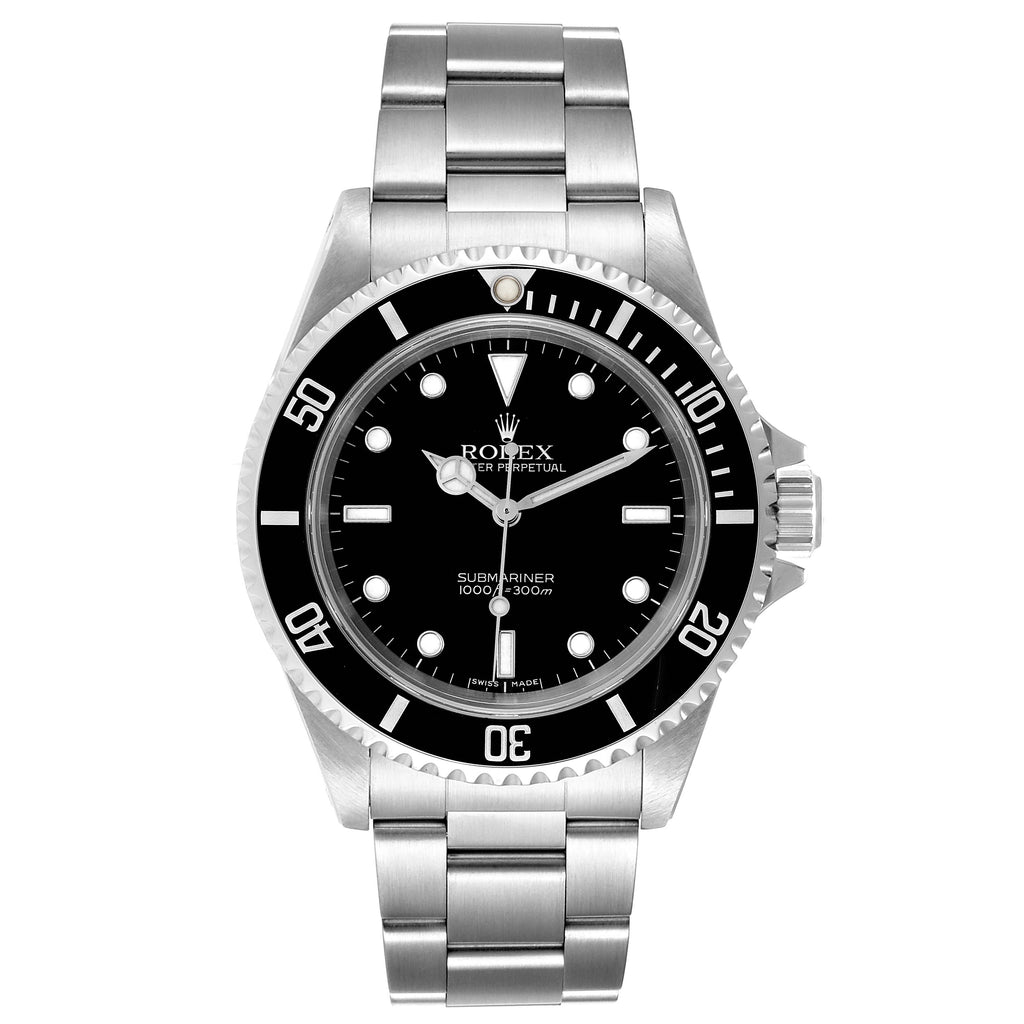 Rolex Submariner 40mm Non-Date 2 Liner Steel Mens Watch 14060 Box Card
