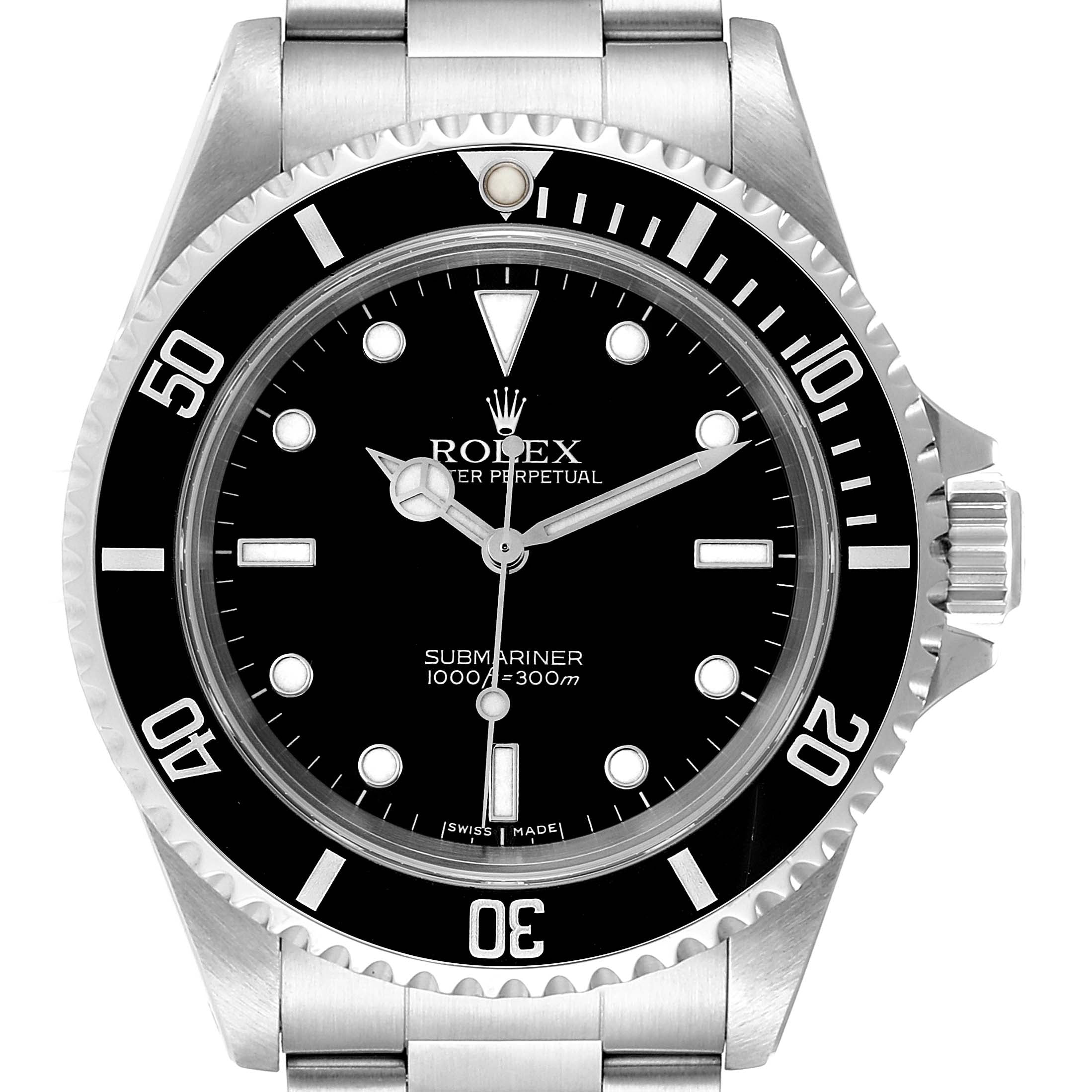 Rolex Submariner 40mm Non-Date 2 Liner Steel Mens Watch 14060 Box Card