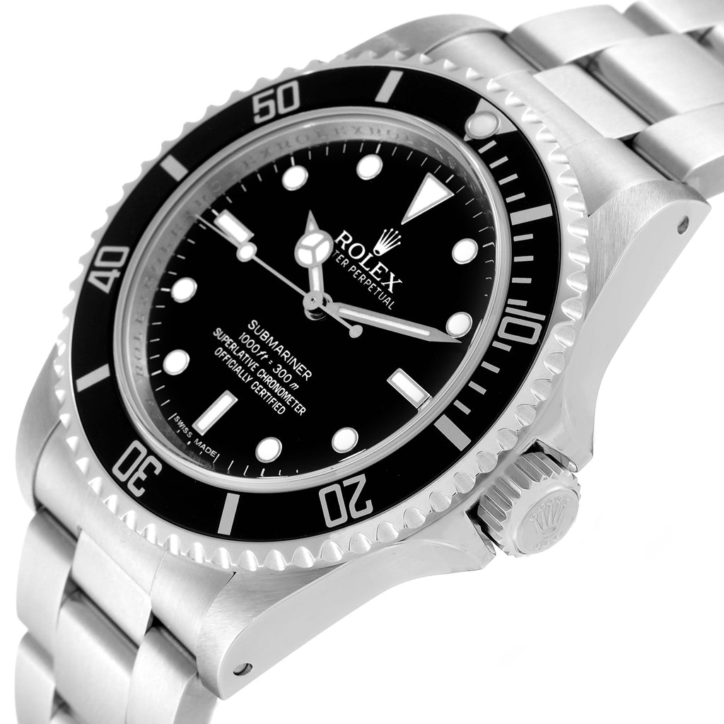 Rolex Submariner 40mm Non-Date 2 Liner Steel Mens Watch 14060 Box Card NOS