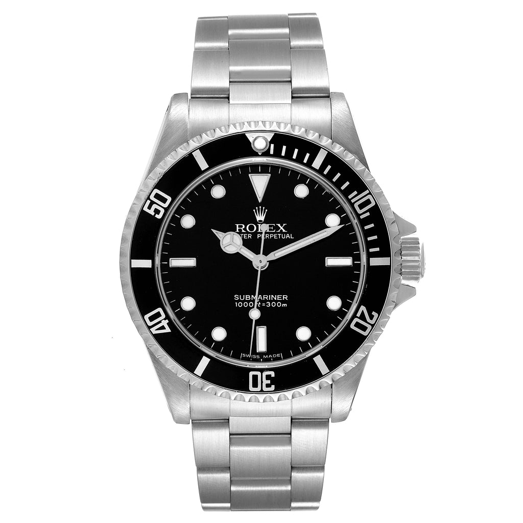 Rolex Submariner 40mm Non-Date 2 Liner Steel Mens Watch 14060 Box Papers