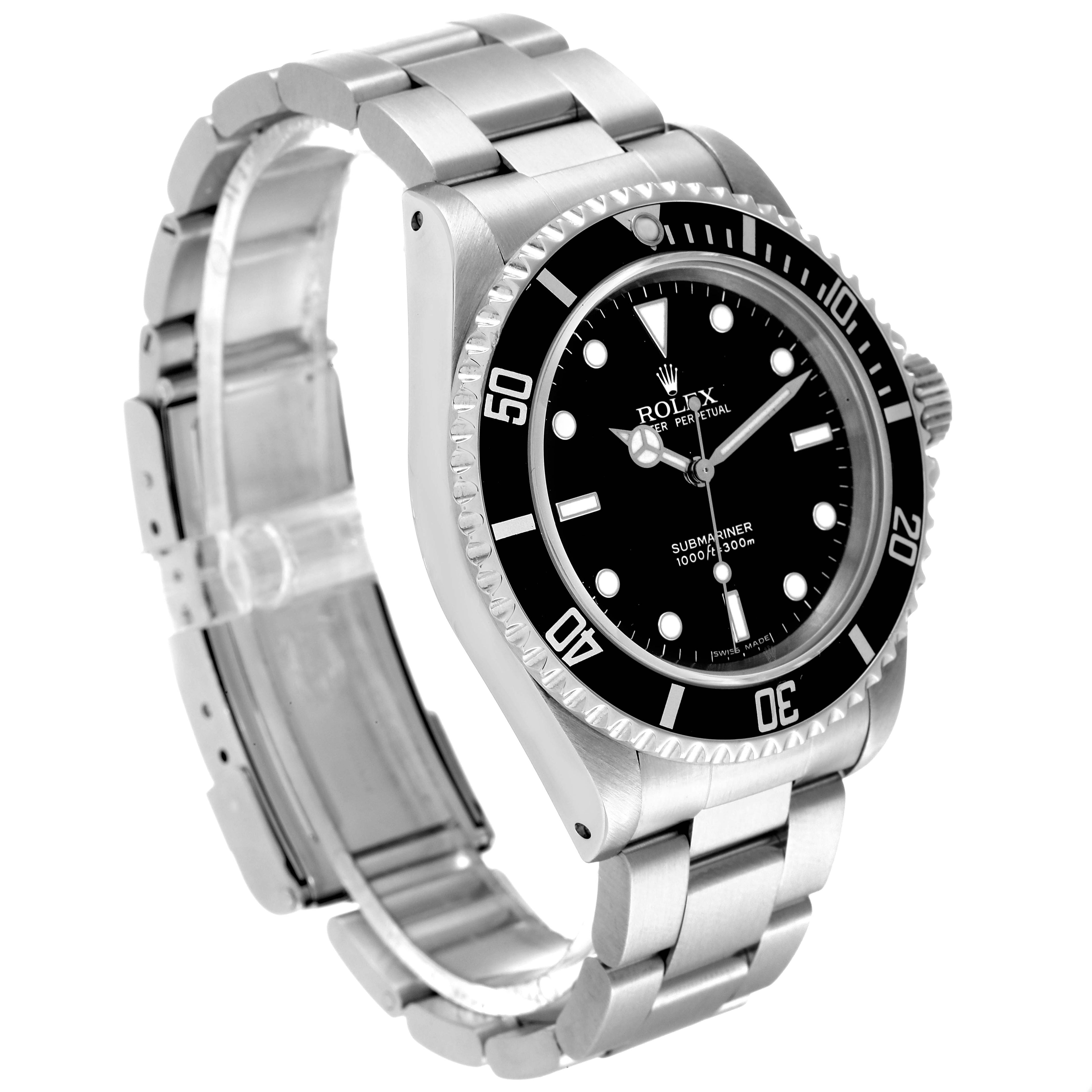Rolex Submariner 40mm Non-Date 2 Liner Steel Mens Watch 14060 Box Papers