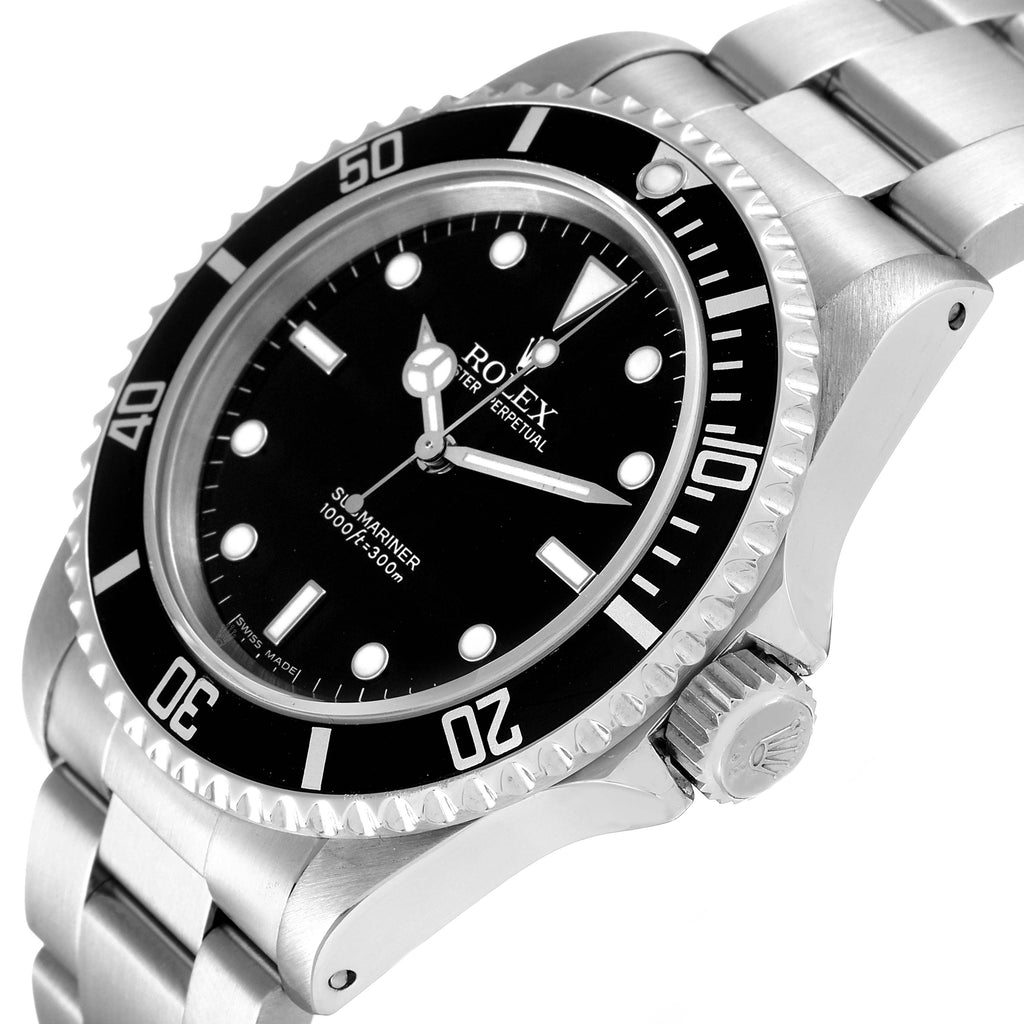 Rolex Submariner 40mm Non-Date 2 Liner Steel Mens Watch 14060 Box Papers