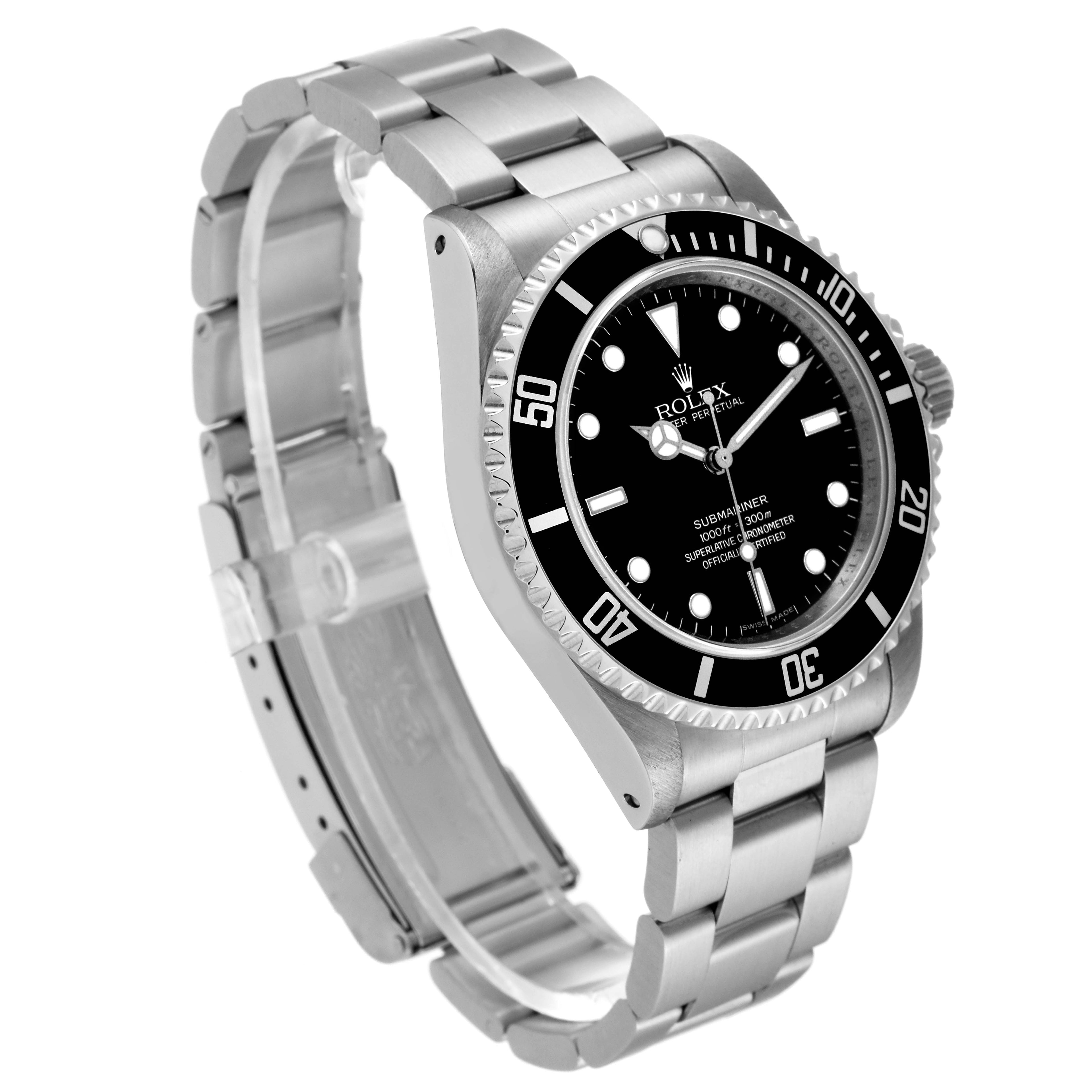 Rolex Submariner 40mm Non-Date 4 Liner Steel Mens Watch 14060 Box Card
