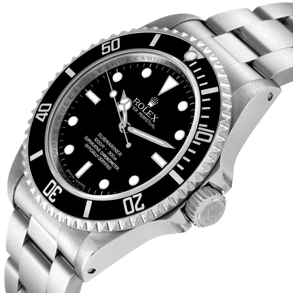 Rolex Submariner 40mm Non-Date 4 Liner Steel Mens Watch 14060 Box Card