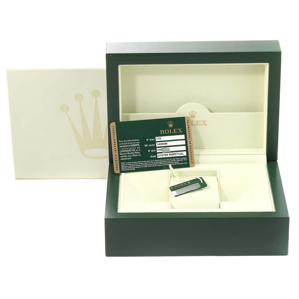 Rolex Submariner 40mm Non-Date 4 Liner Steel Mens Watch 14060 Box Card