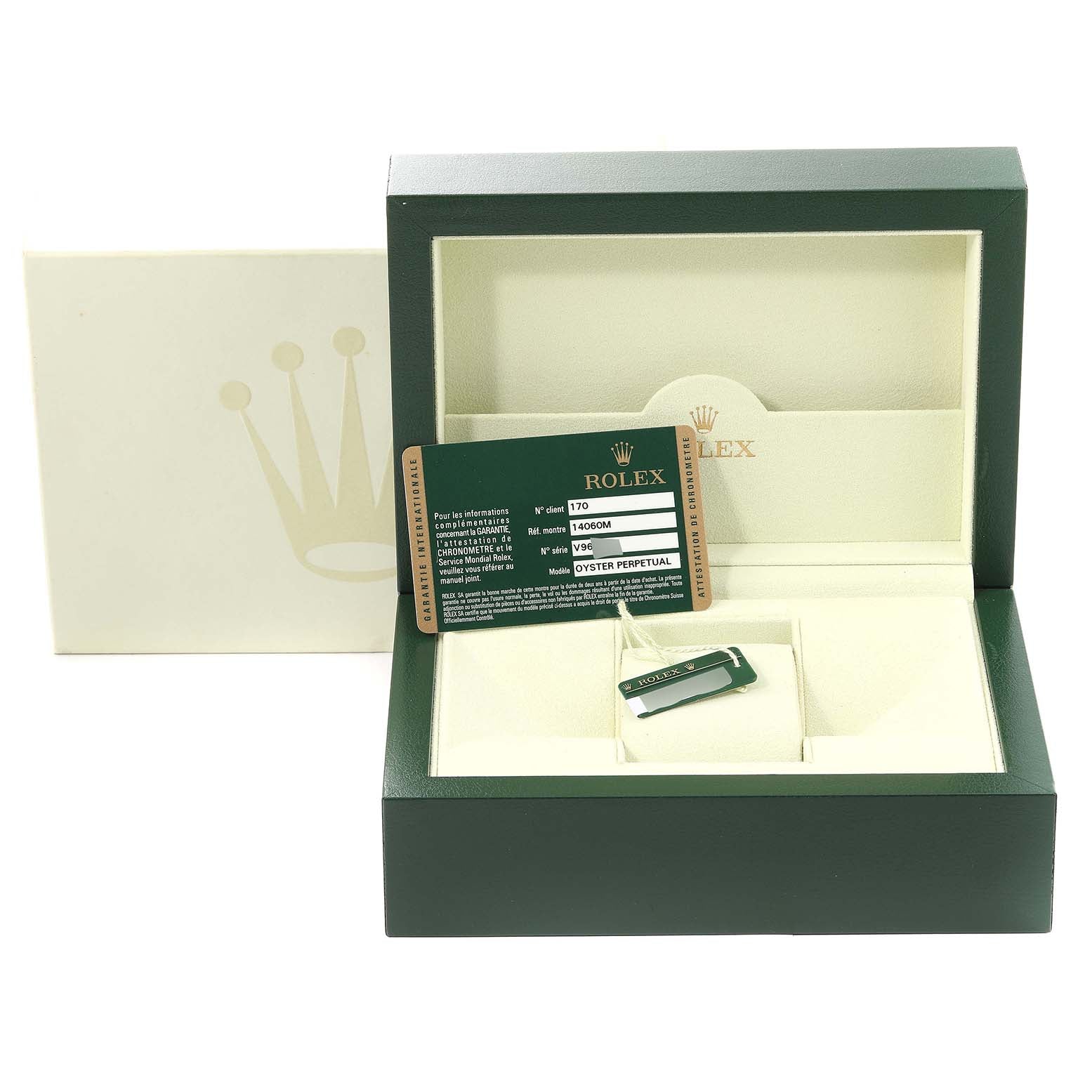 Rolex Submariner 40mm Non-Date 4 Liner Steel Mens Watch 14060 Box Card