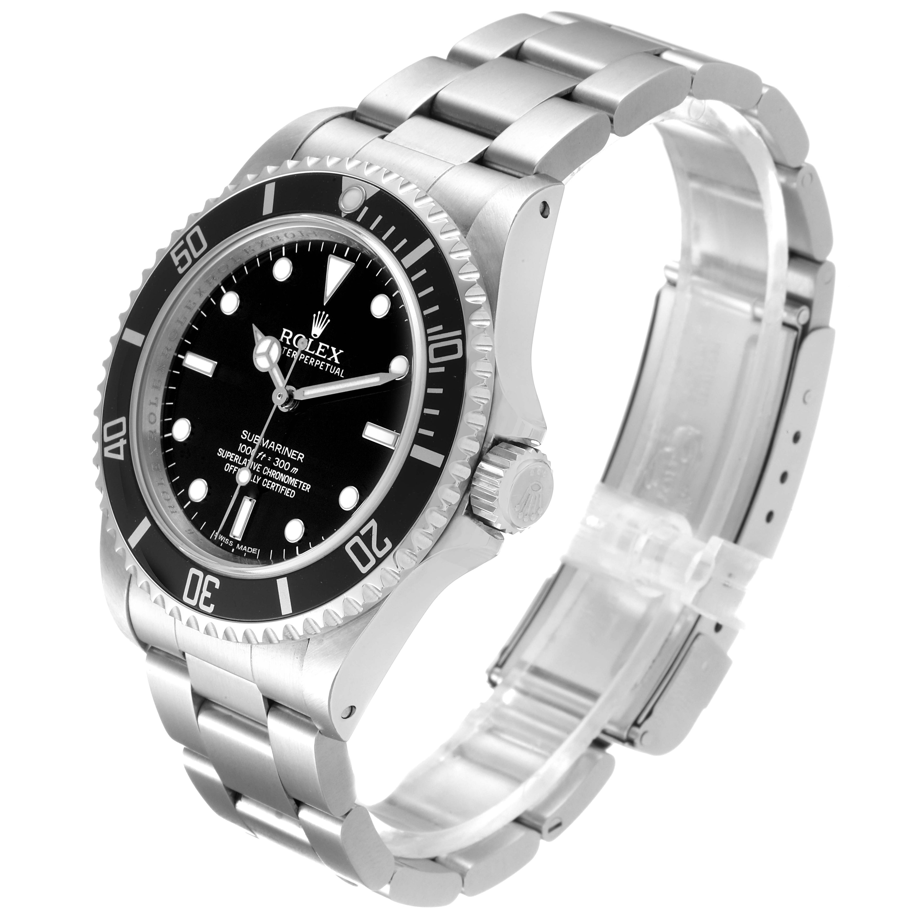 Rolex Submariner 40mm Non-Date 4 Liner Steel Steel Watch 14060 Box Card