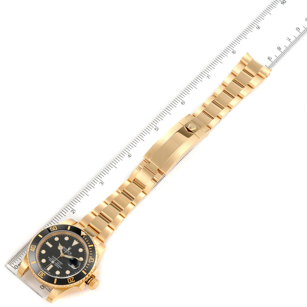 Rolex Submariner Black Dial 18k Yellow Gold Mens Watch 116618
