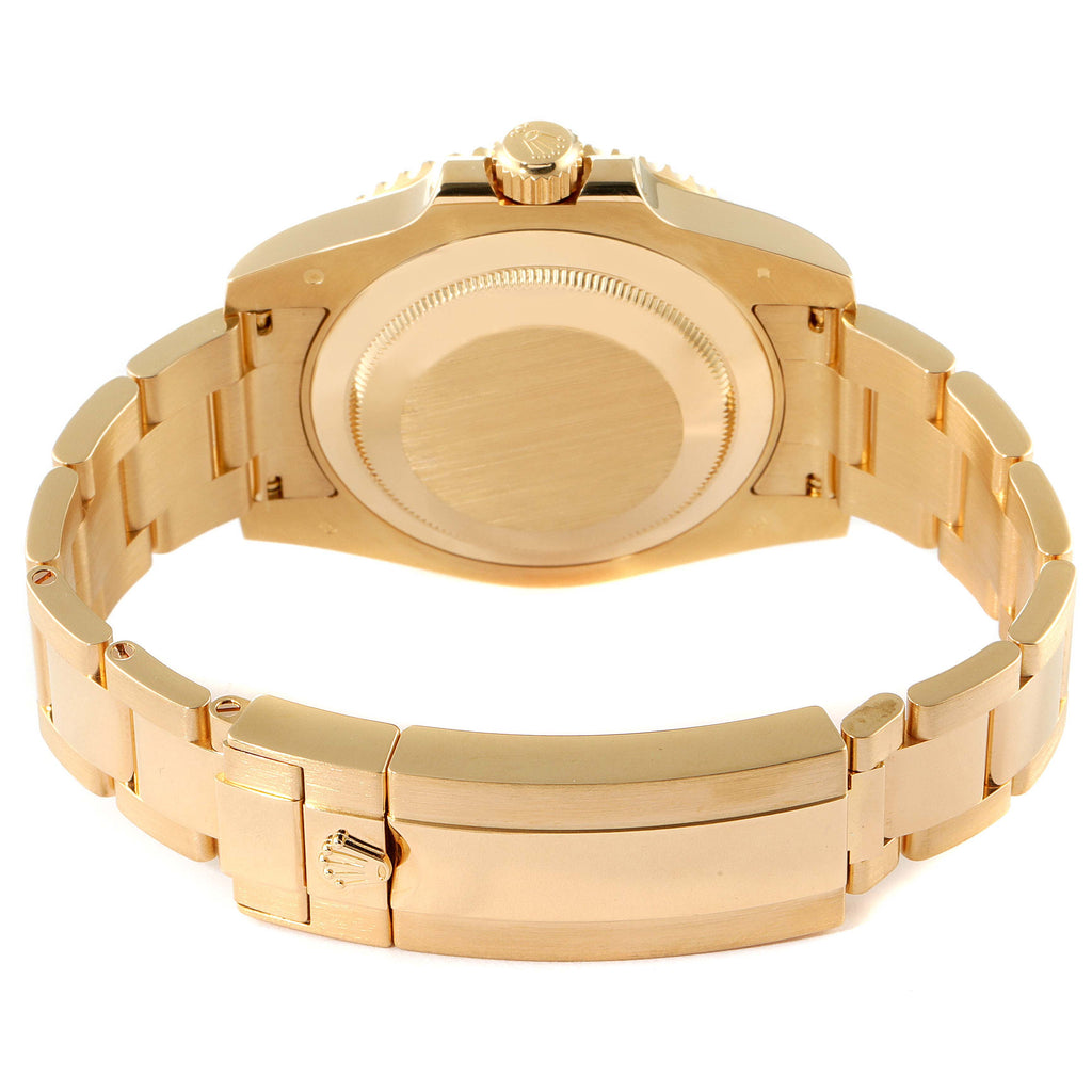 Rolex Submariner Black Dial 18k Yellow Gold Mens Watch 116618