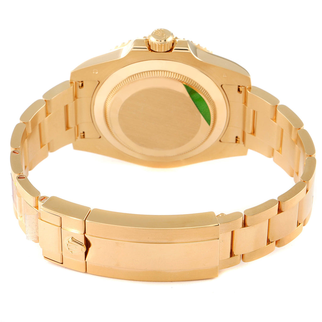 Rolex Submariner Black Dial 18k Yellow Gold Mens Watch 116618 Box Card