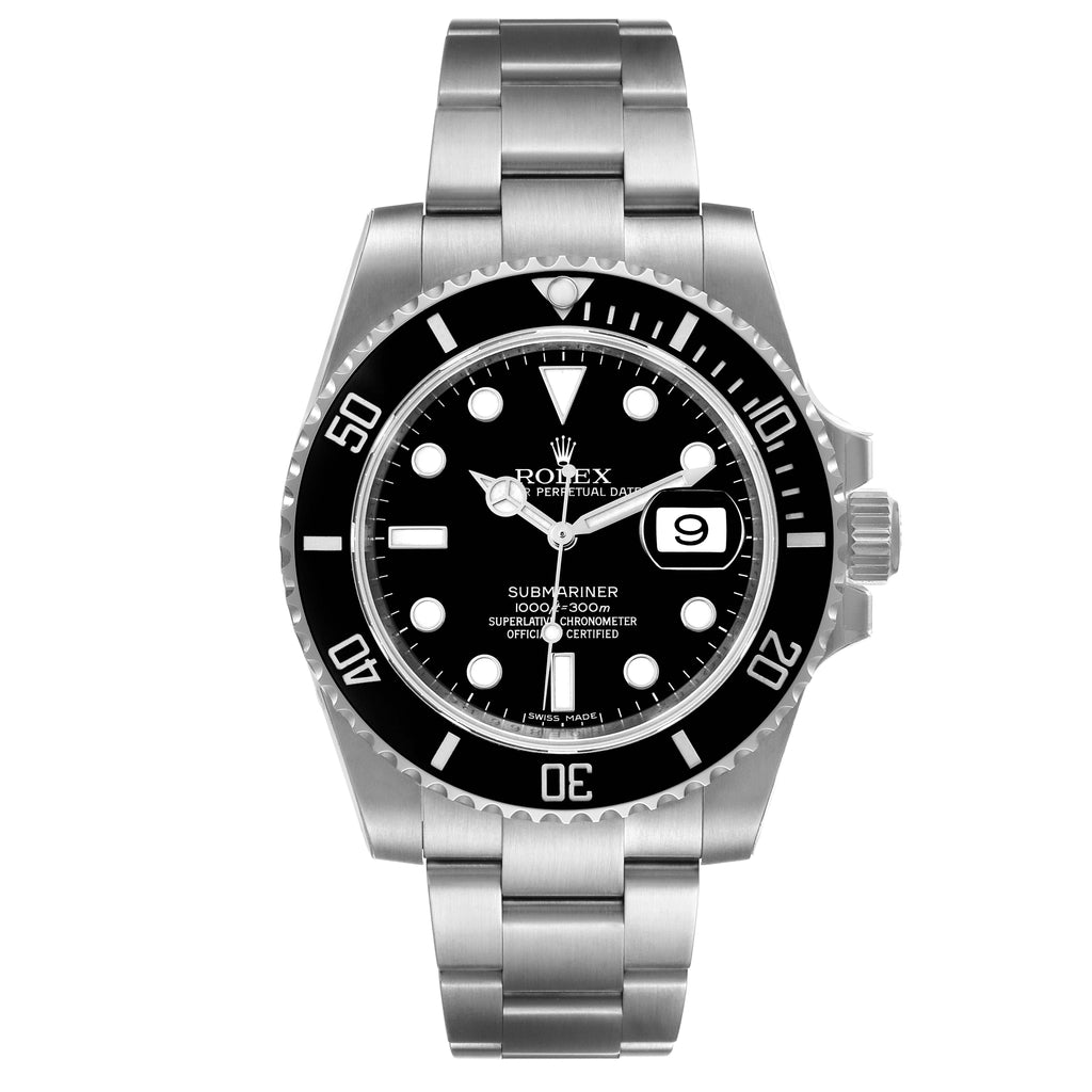 Rolex Submariner Black Dial Ceramic Bezel Steel Mens Watch 116610 Unworn
