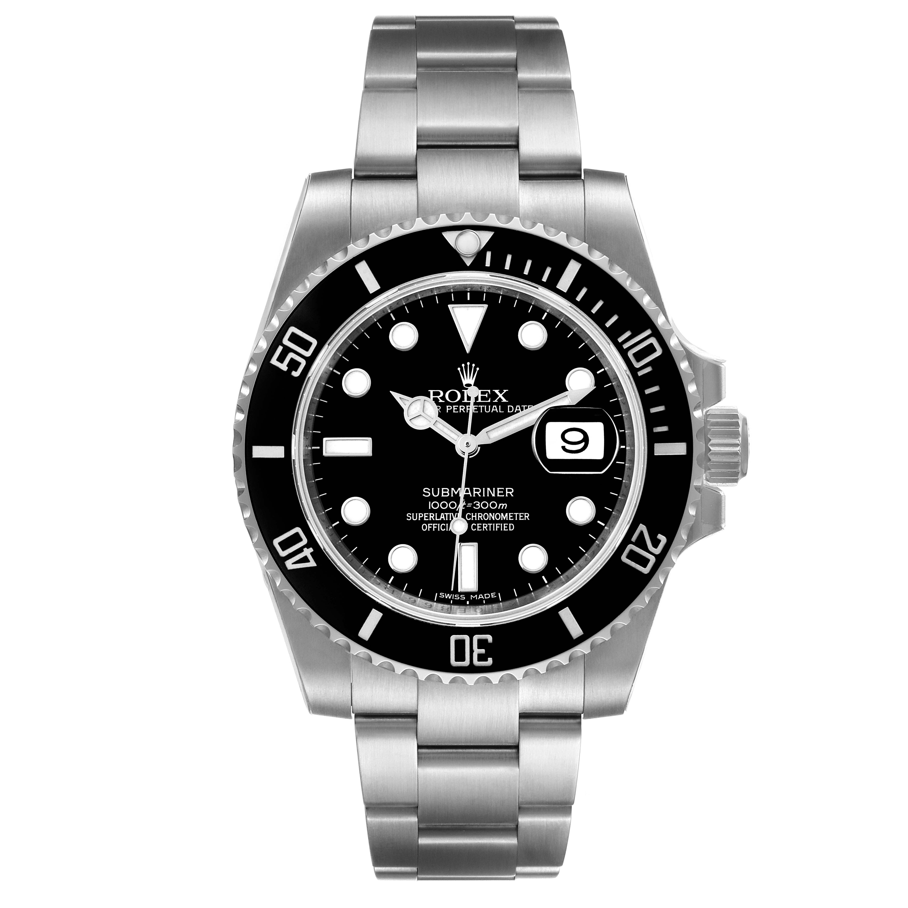 Rolex Submariner Black Dial Ceramic Bezel Steel Mens Watch 116610 Unworn