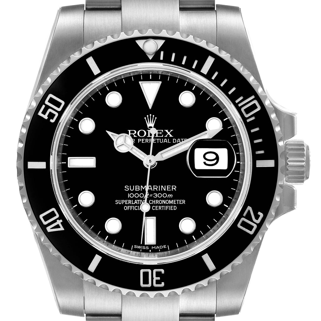 Rolex Submariner Black Dial Ceramic Bezel Steel Mens Watch 116610 Unworn