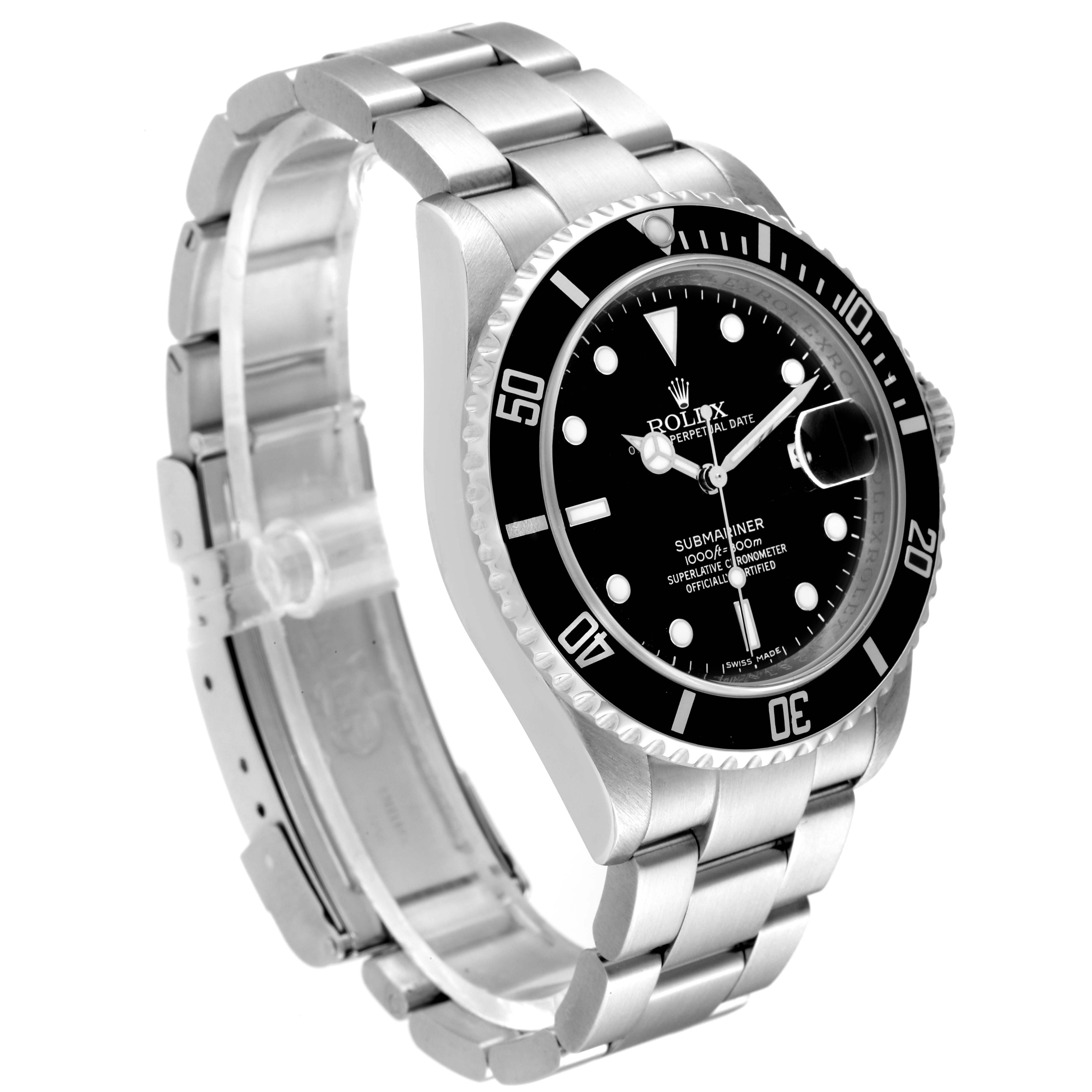 Rolex Submariner Black Dial Bezel Steel Mens Watch 16610