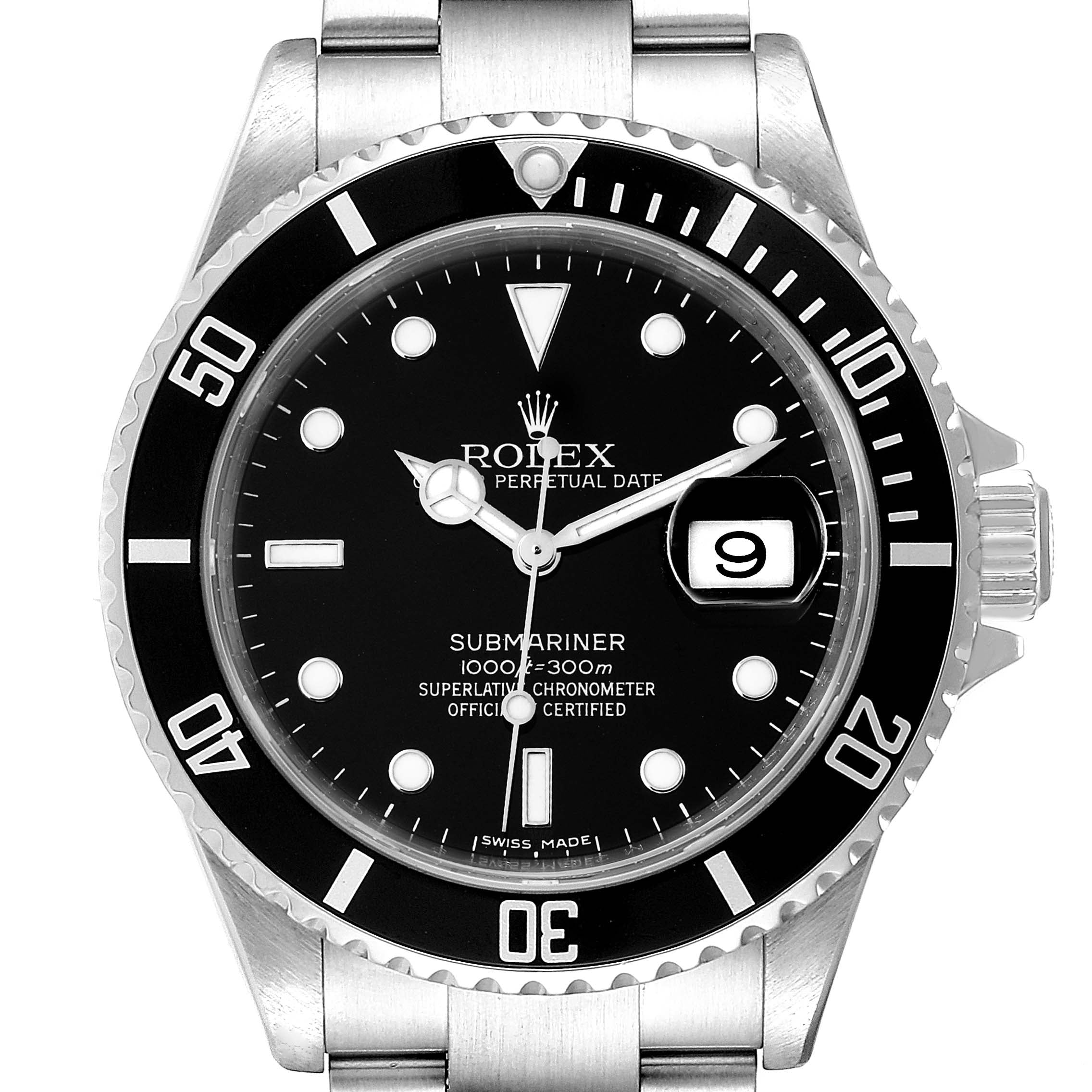 Rolex Submariner Black Dial Bezel Steel Mens Watch 16610