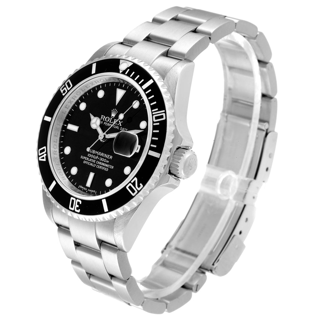 Rolex Submariner Black Dial Bezel Steel Mens Watch 16610
