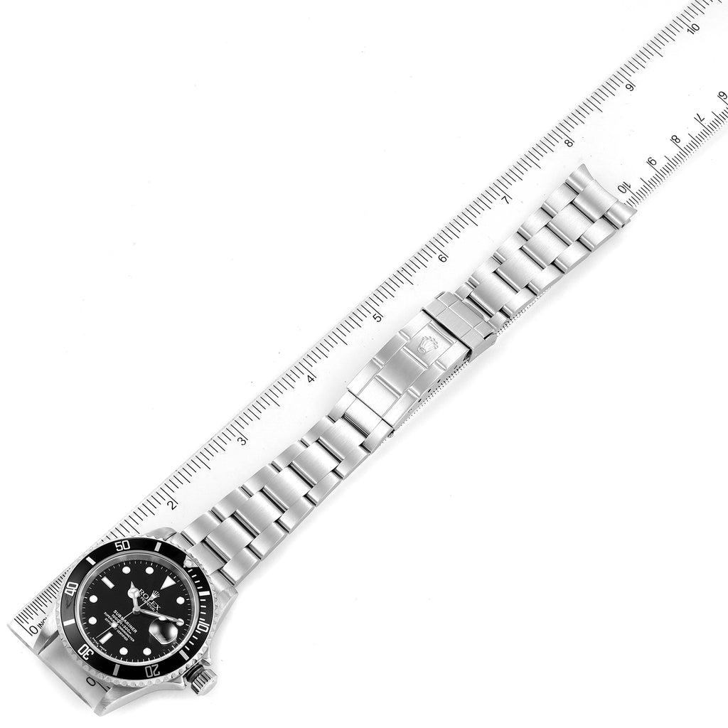 Rolex Submariner Black Dial Stainless Steel Mens Watch 16610 Box Papers