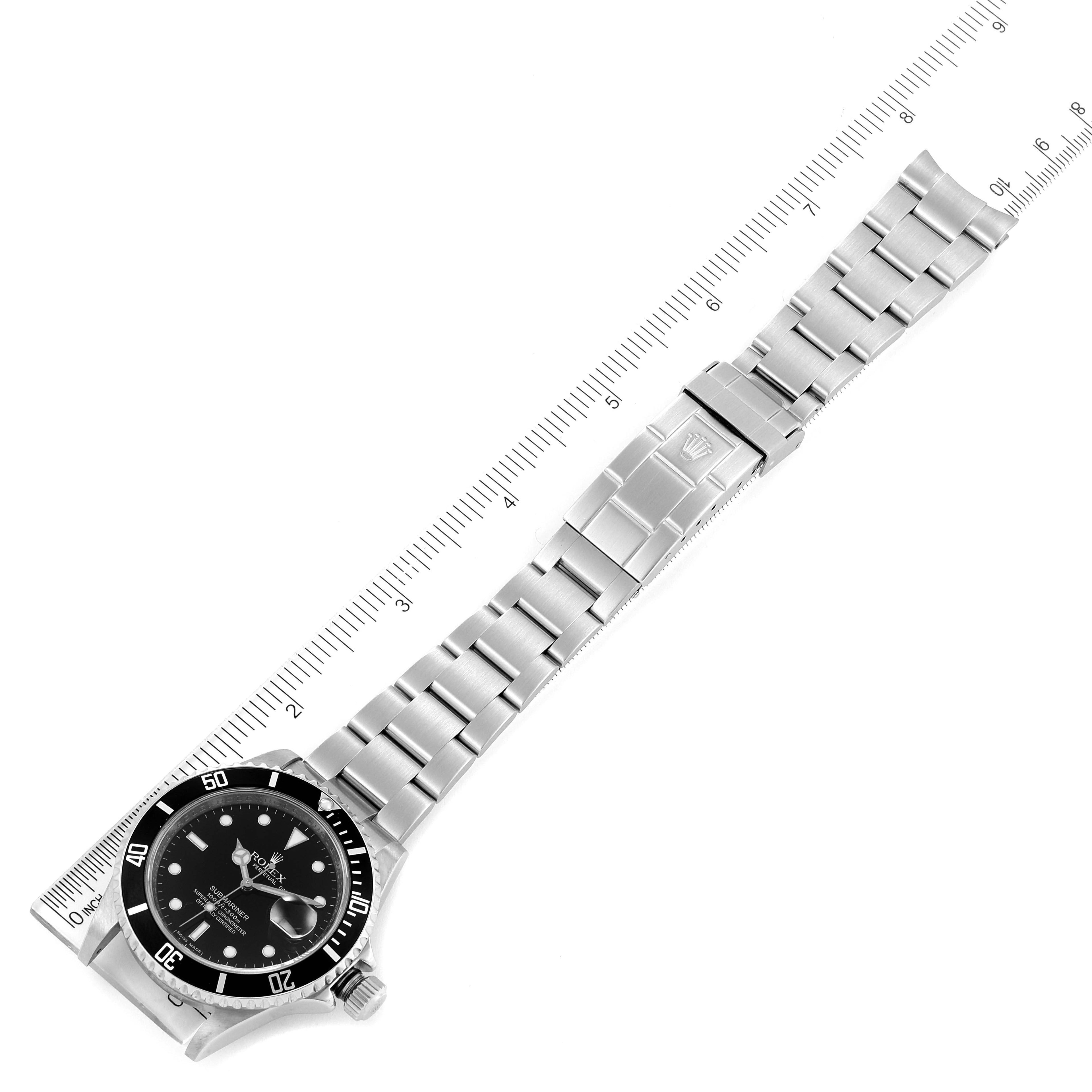 Rolex Submariner Black Dial Steel Mens Watch 16610 Box