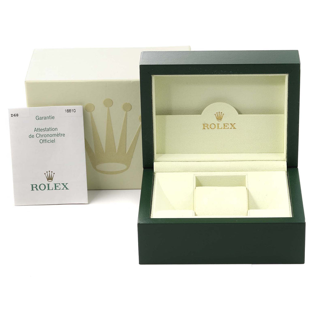 Rolex Submariner Black Dial Steel Mens Watch 16610 Box Papers