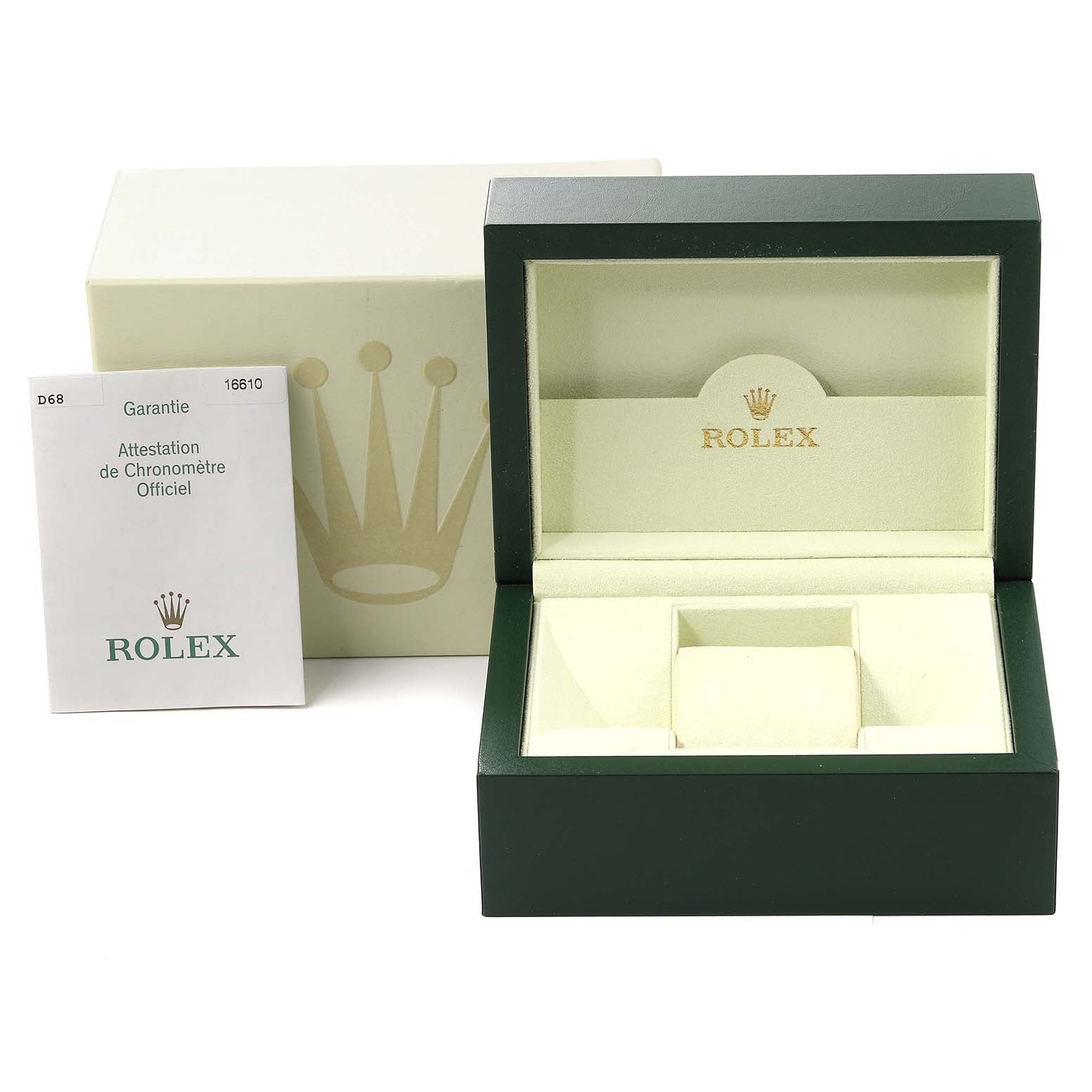 Rolex Submariner Black Dial Steel Mens Watch 16610 Box Papers