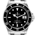 Rolex Submariner Black Dial Steel Mens Watch 16610 Box Service Card