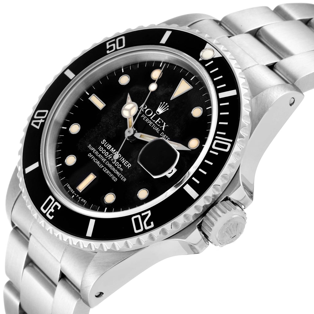 Rolex Submariner Black Dial Steel Vintage Mens Watch 168000 Box Papers