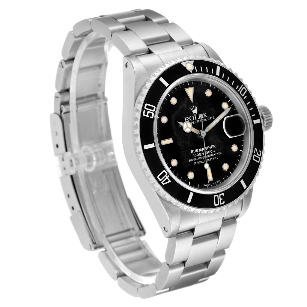 Rolex Submariner Black Dial Steel Vintage Mens Watch 168000 Box Papers