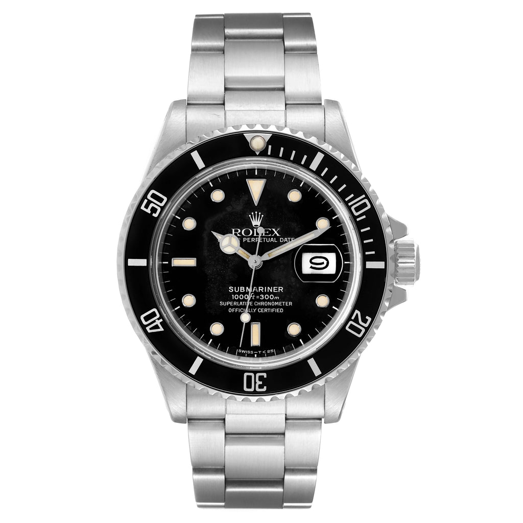 Rolex Submariner Black Dial Steel Vintage Mens Watch 168000 Box Papers