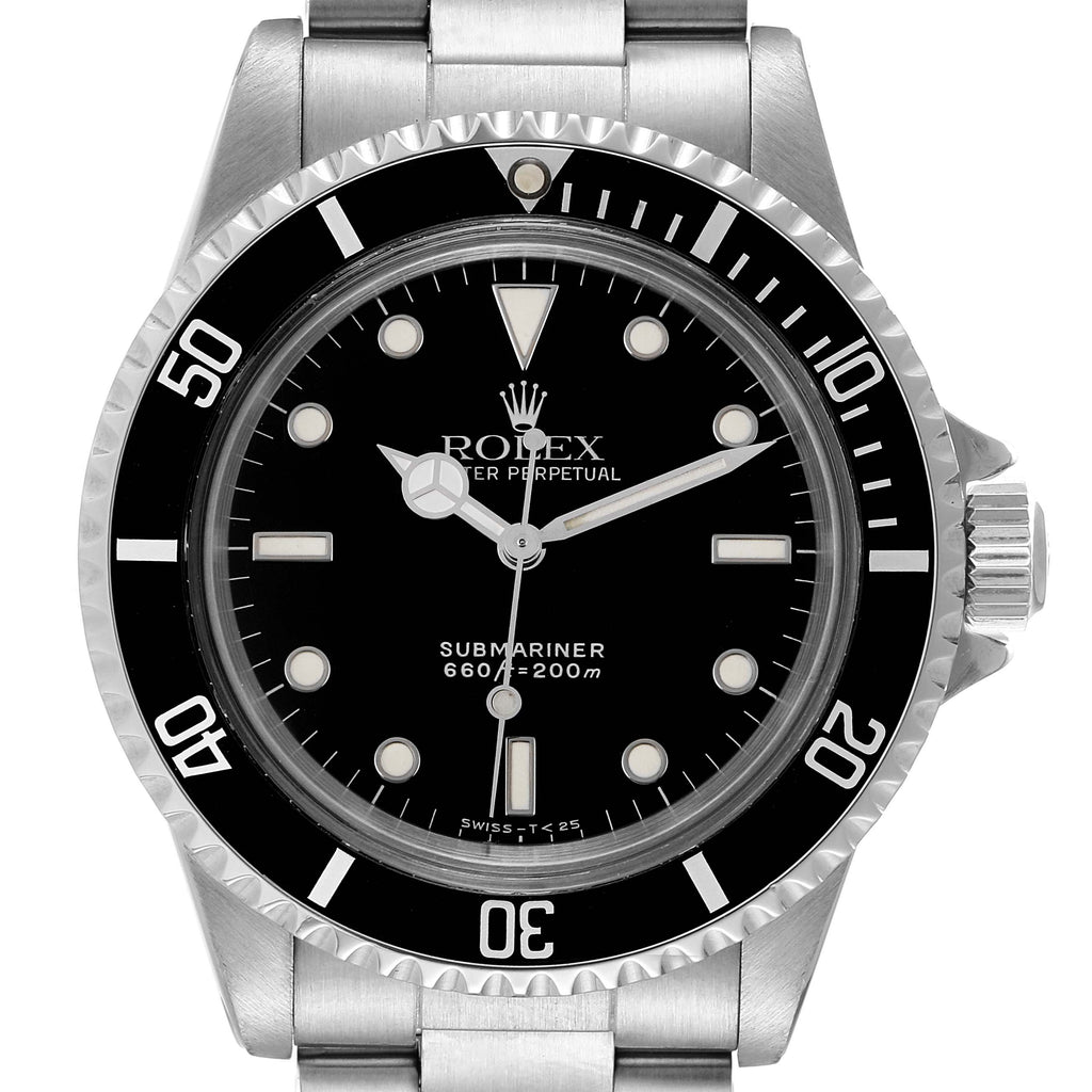 Rolex Submariner Black Dial Vintage Stainless Steel Mens Watch 5513