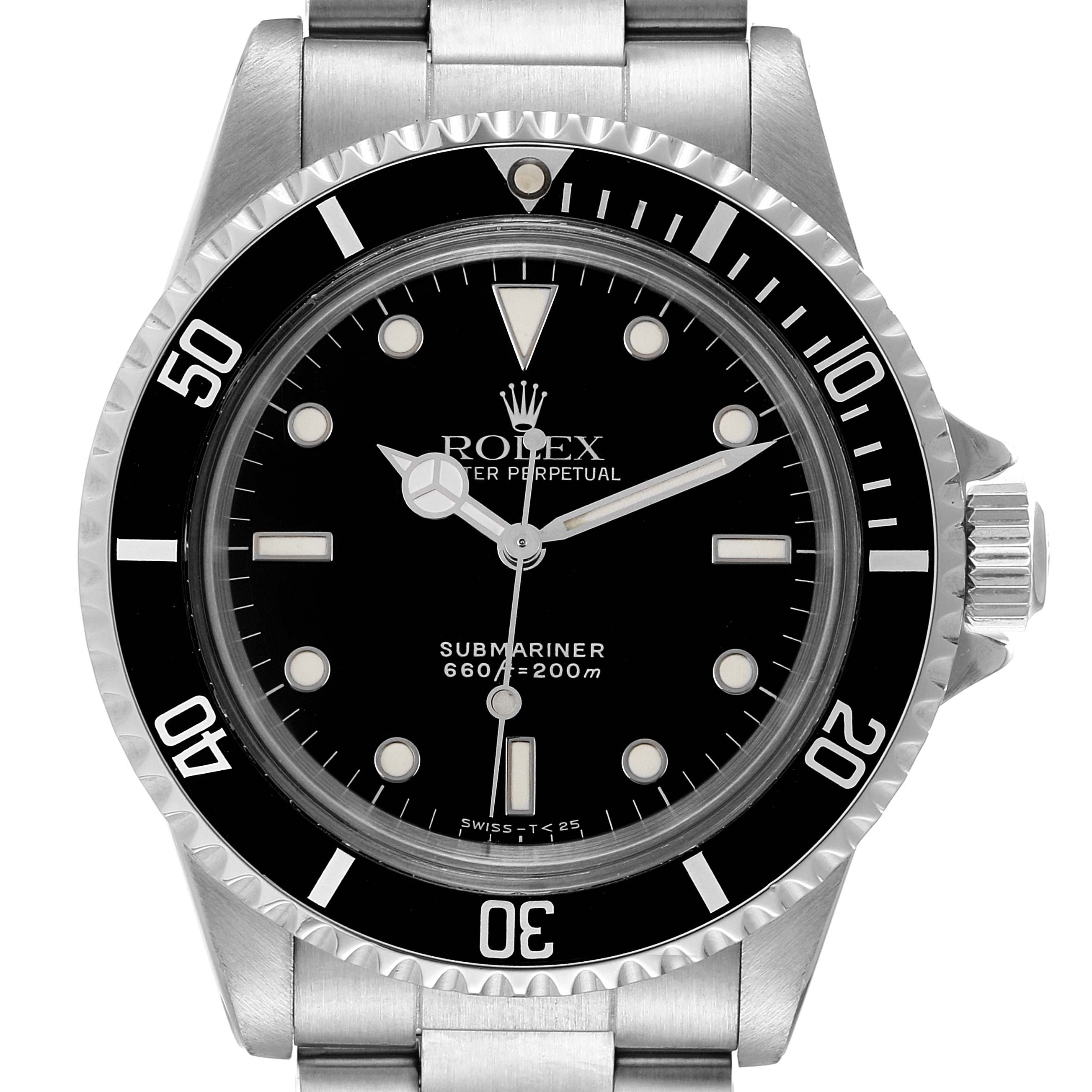 Rolex Submariner Black Dial Vintage Stainless Steel Mens Watch 5513