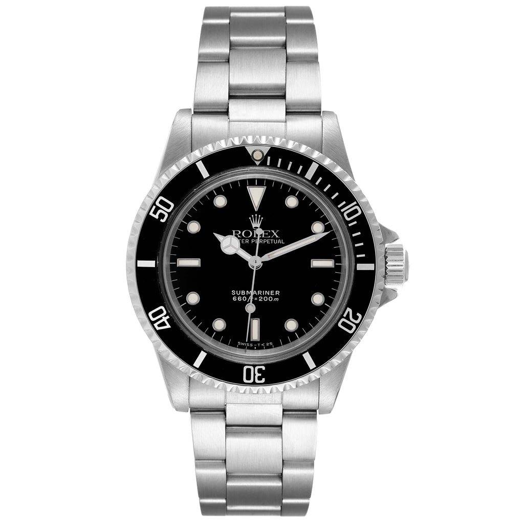 Rolex Submariner Black Dial Vintage Stainless Steel Mens Watch 5513