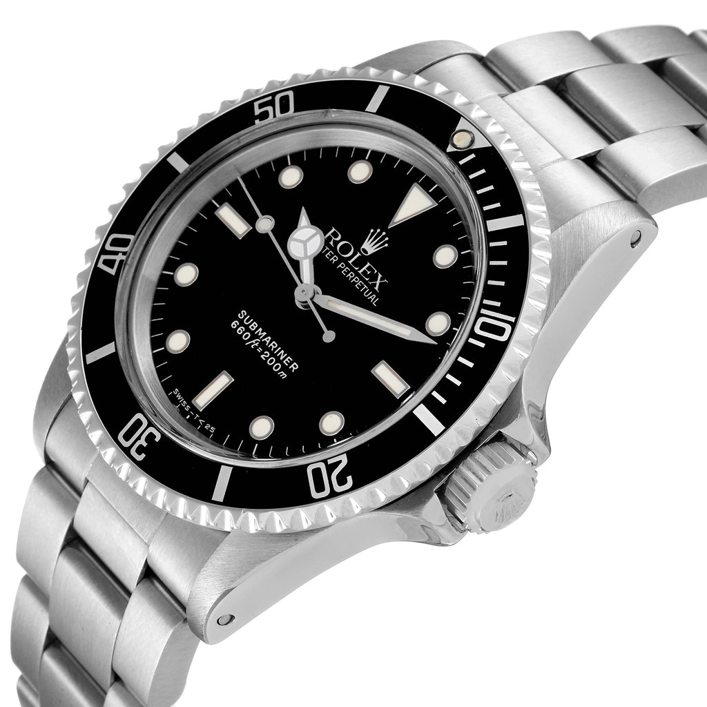 Rolex Submariner Black Dial Vintage Stainless Steel Mens Watch 5513