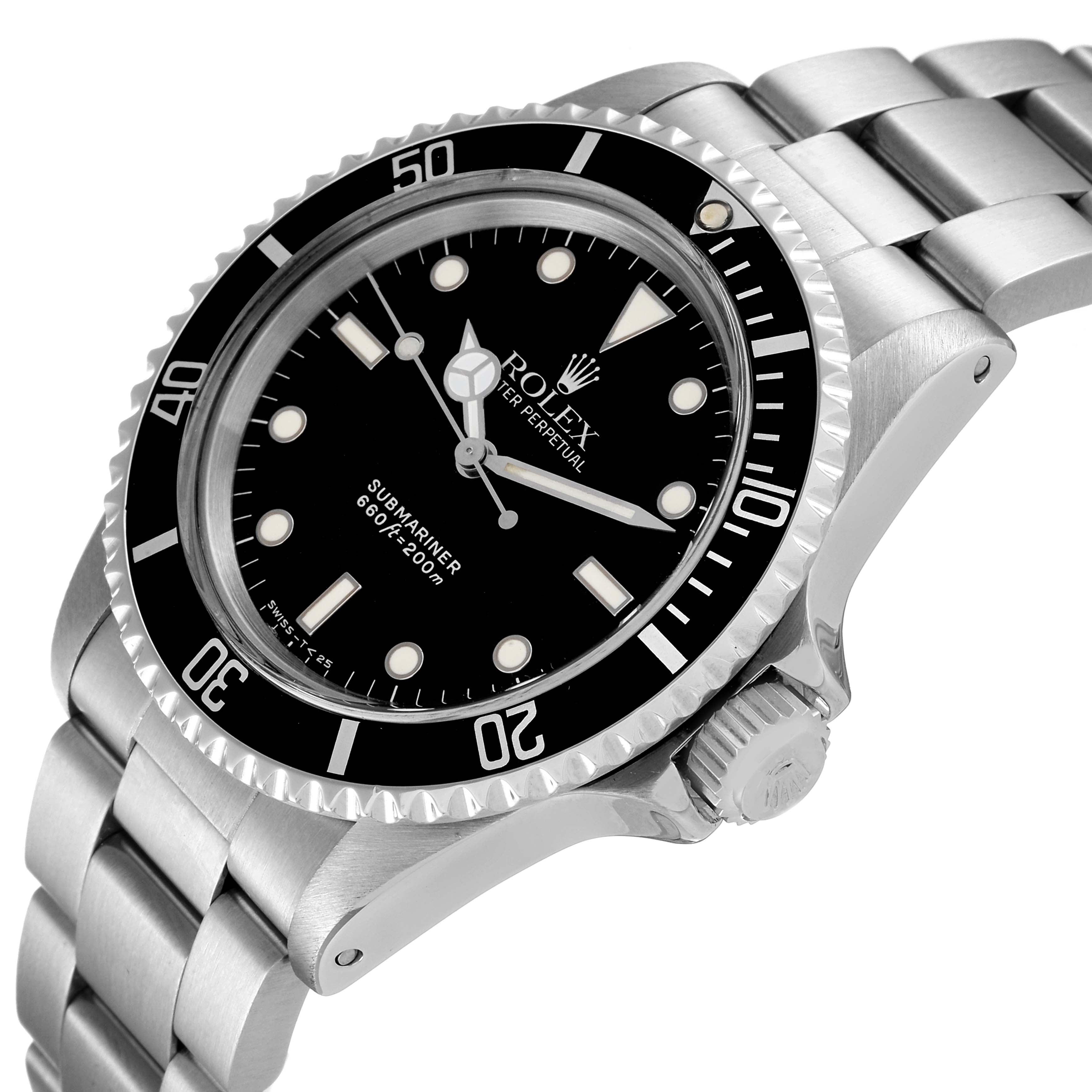 Rolex Submariner Black Dial Vintage Stainless Steel Mens Watch 5513