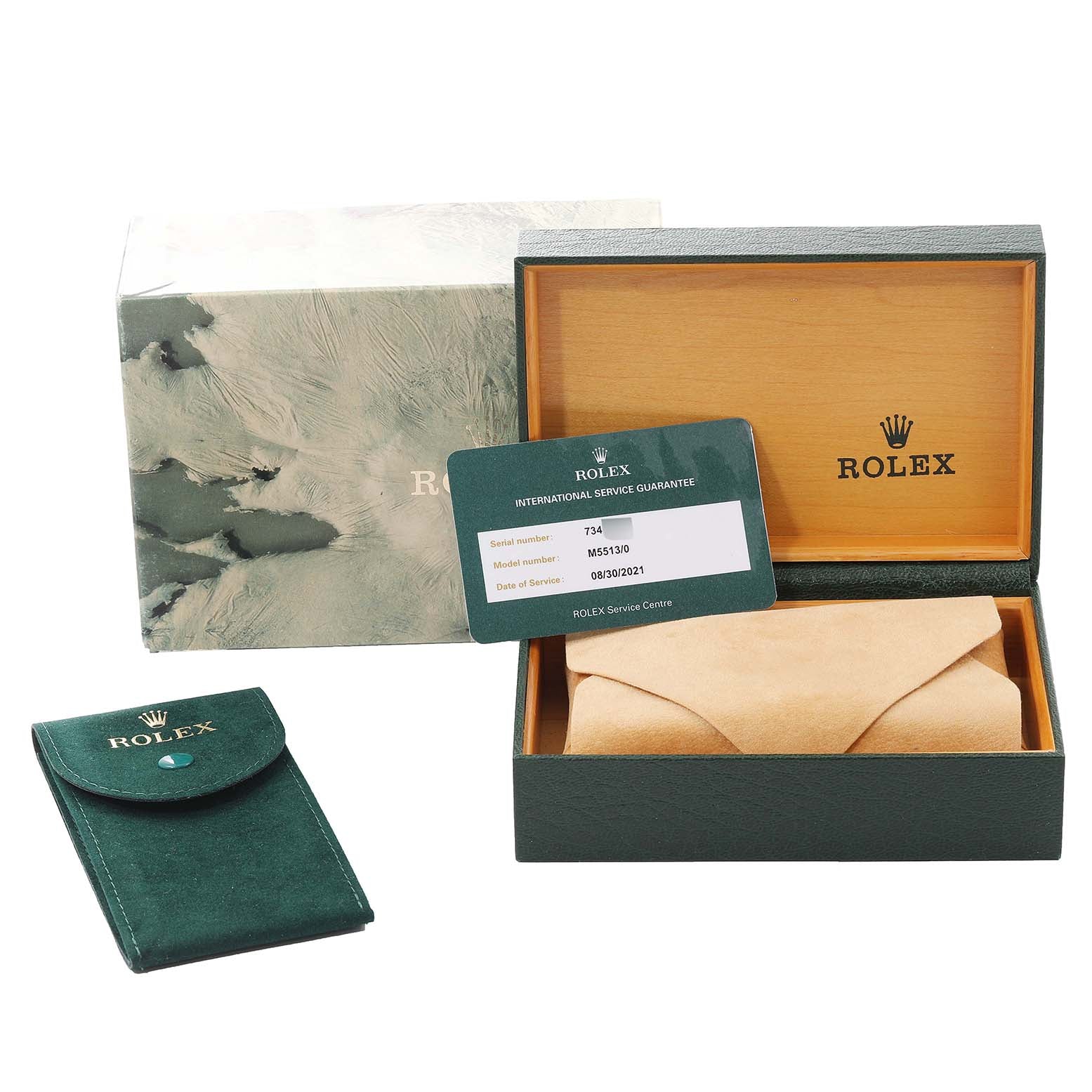 Rolex Submariner Black Dial Vintage Steel Mens Watch 5513 Box Service Card