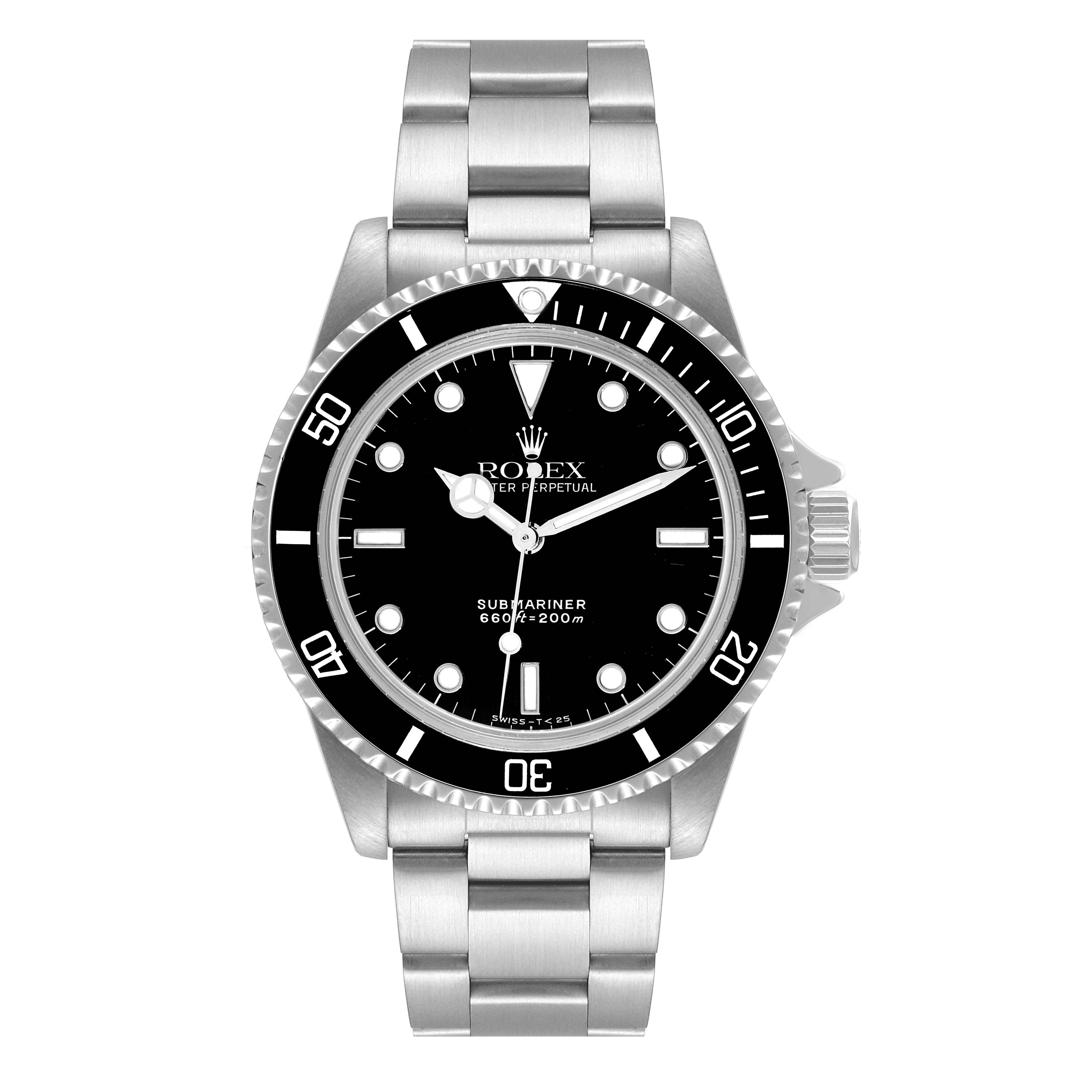 Rolex Submariner Black Dial Vintage Steel Mens Watch 5513 Box Service Card