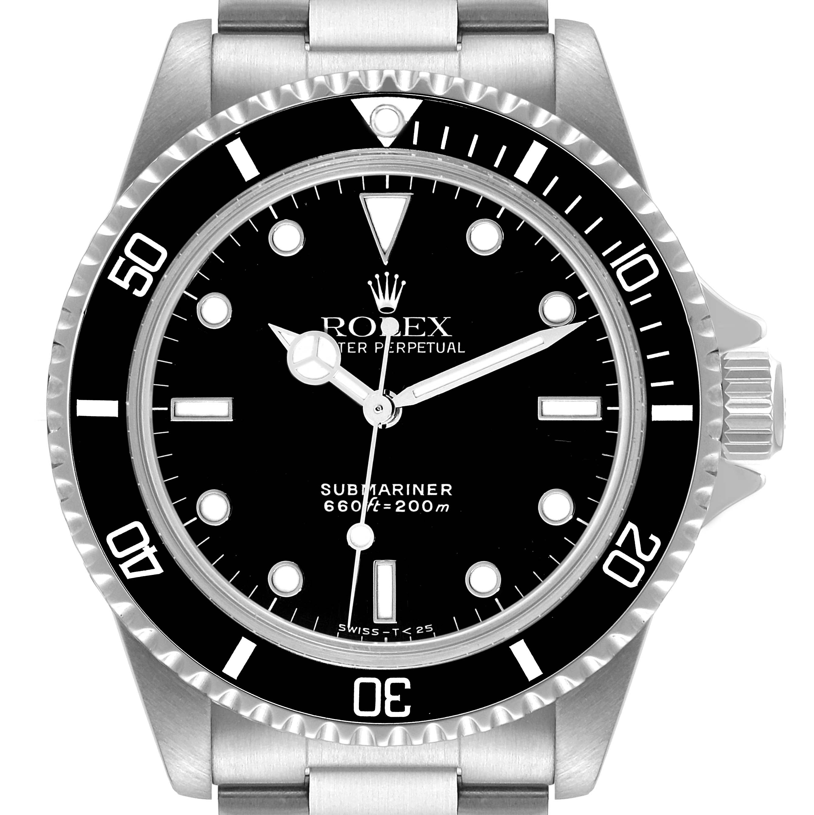 Rolex Submariner Black Dial Vintage Steel Mens Watch 5513 Box Service Card
