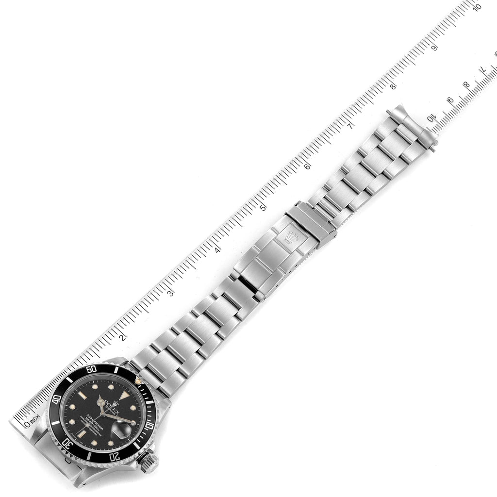 Rolex Submariner Black Frosted Dial Steel Mens Watch 16610