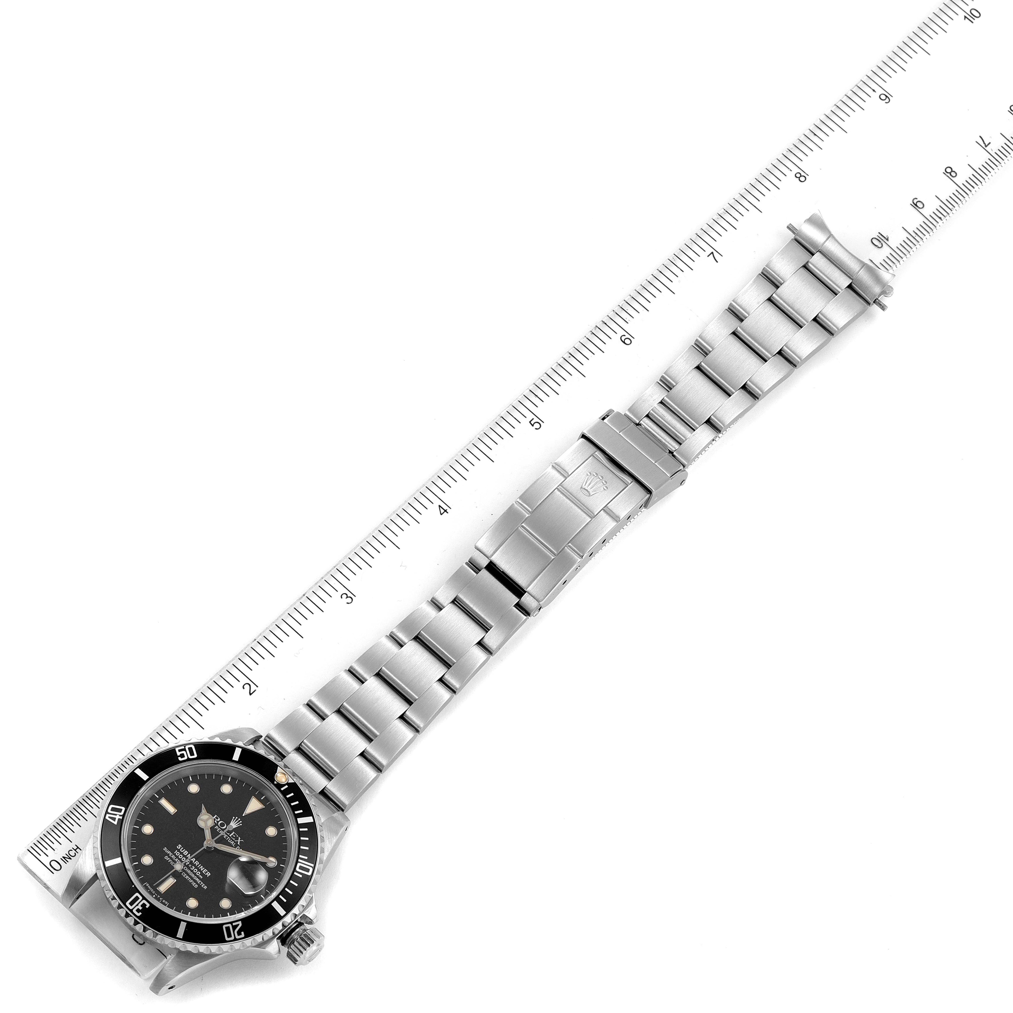 Rolex Submariner Black Frosted Dial Steel Mens Watch 16610