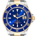Rolex Submariner Blue Dial Steel Yellow Gold Mens Watch 16613 Box Papers + 1 extra link