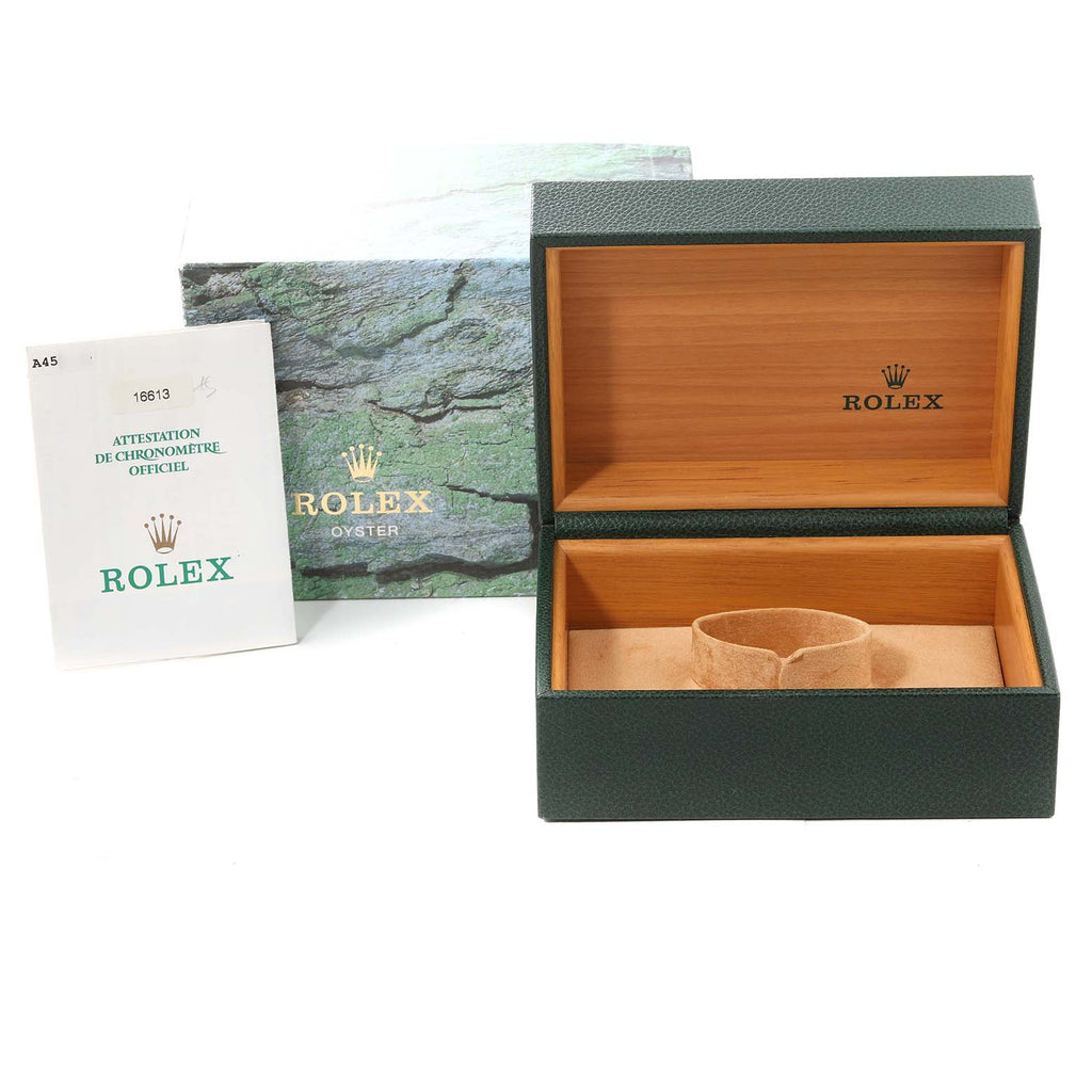 Rolex Submariner Blue Dial Steel Yellow Gold Mens Watch 16613 Box Papers + 2 extra links