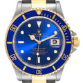 Rolex Submariner Blue Dial Steel Yellow Gold Mens Watch 16613 Box Papers + 2 extra links