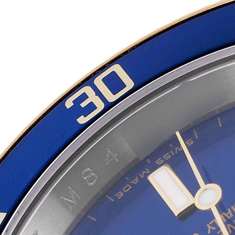 Rolex Submariner Blue Dial Steel Yellow Gold Mens Watch 16613 Box Service Card