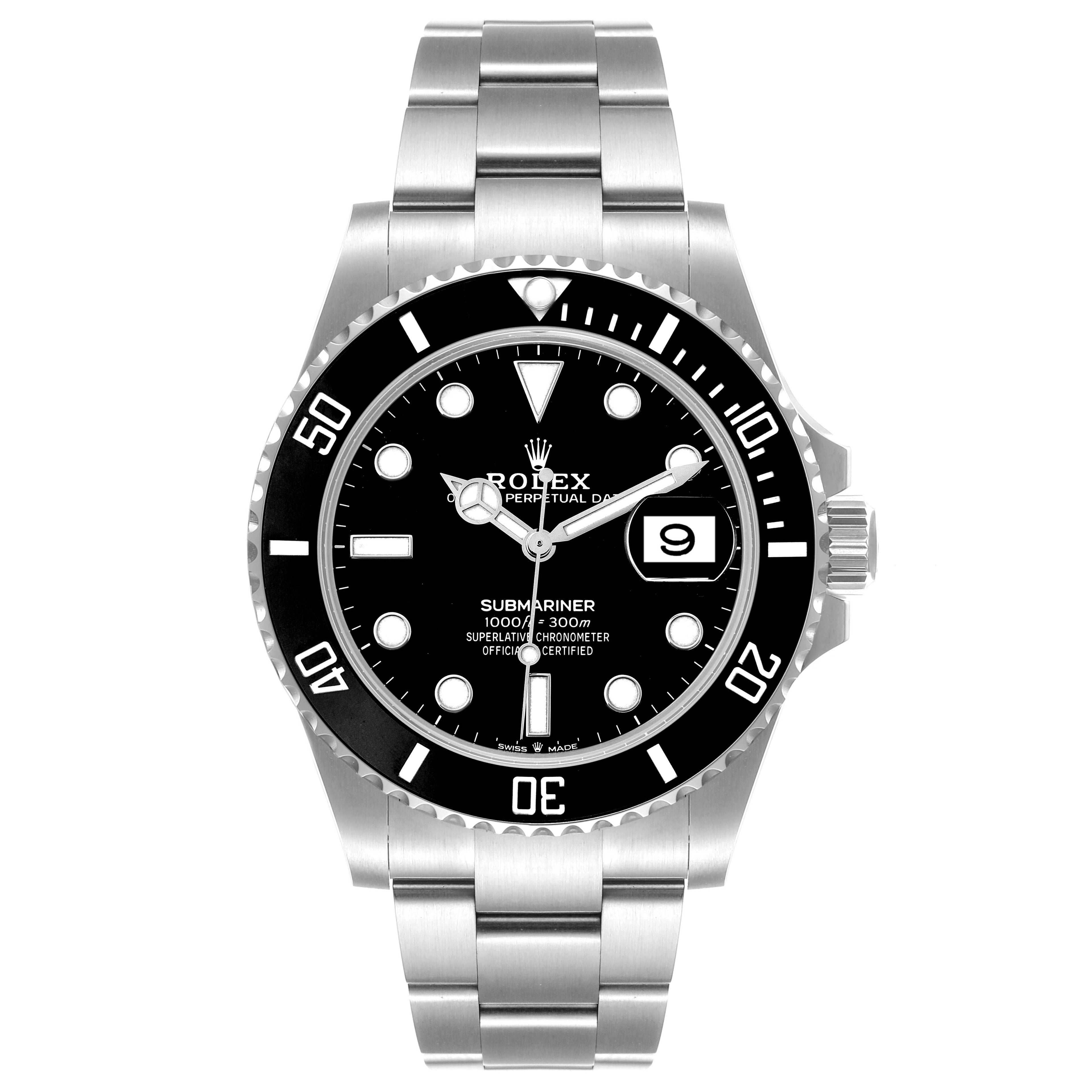 Rolex Submariner Cerachrom Bezel Black Dial Steel Mens Watch 126610 Box Card